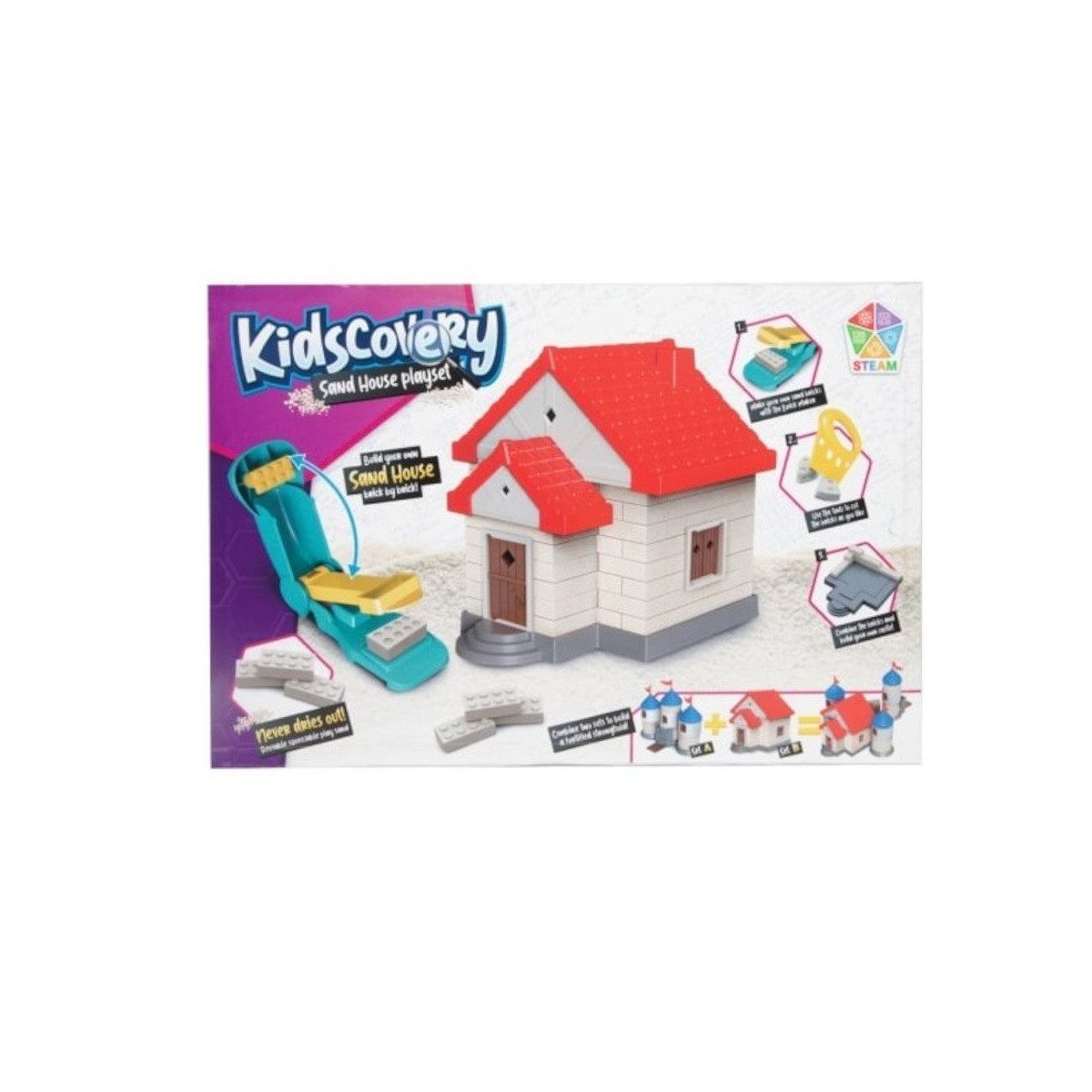 Toi-Toys Kreativset KIDSCOVERY Bausteine-Maschine, Kinderleichte Herstellung von Sandbausteinen