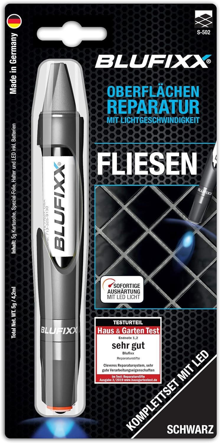 Aufkleber BLUFIXX Smart-Repair Spezial Set (Fliesen) MGS DE Schwarz