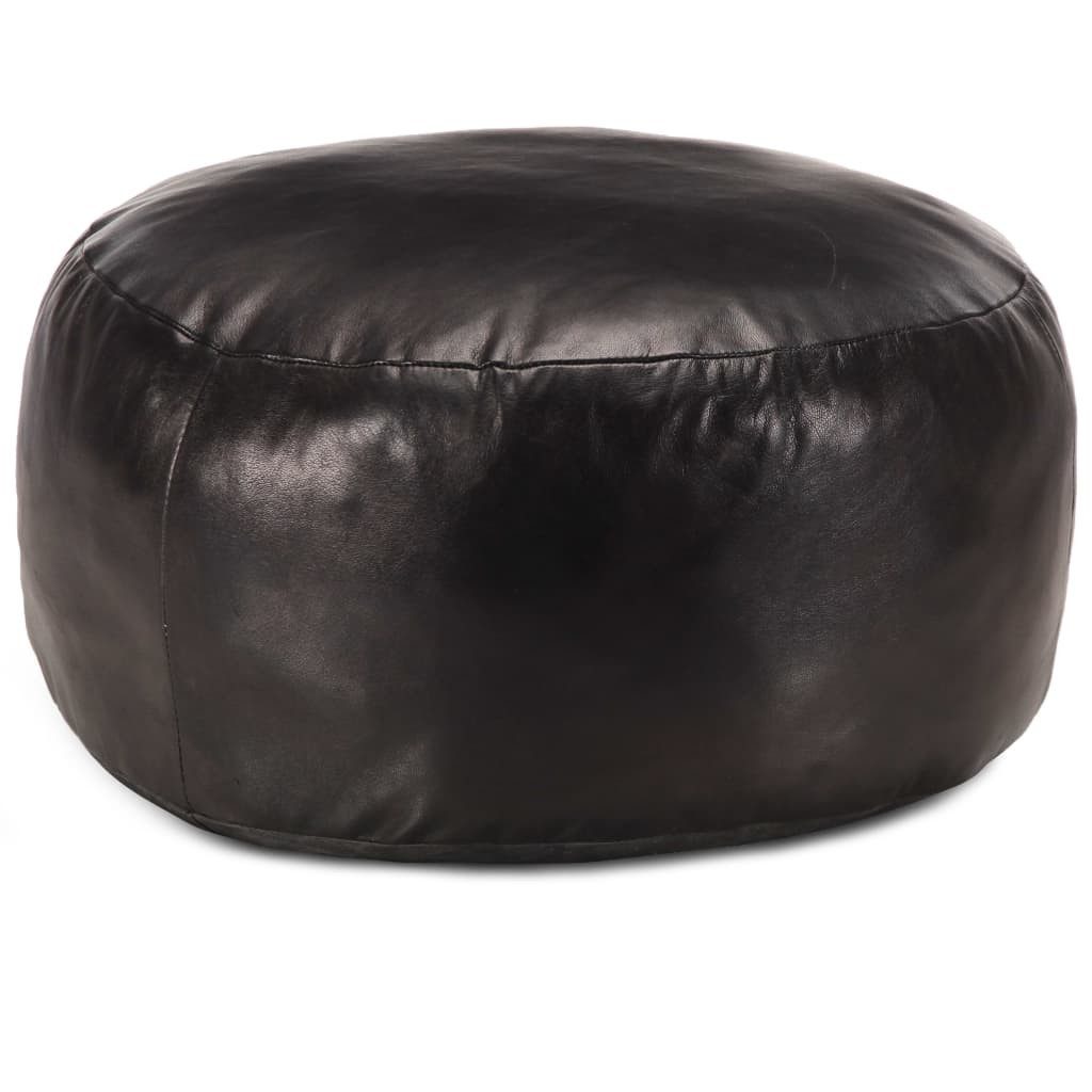 vidaXL Polsterhocker Pouf Schwarz 60 x 30 cm Echtes Ziegenleder (1 St)