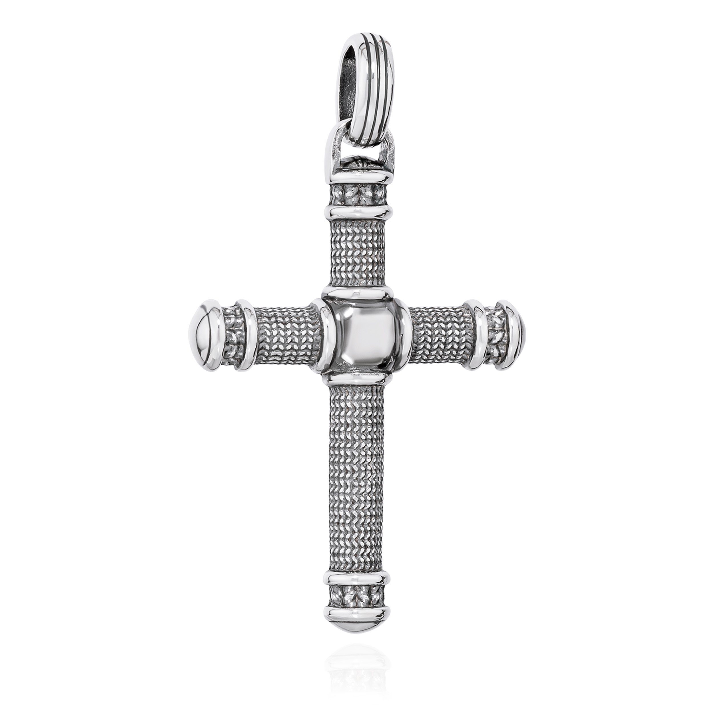 NKlaus Kettenanhänger 4cm Rabel Kreuz Anhänger 925 Sterling Silber Herren Kettenanhänger tei