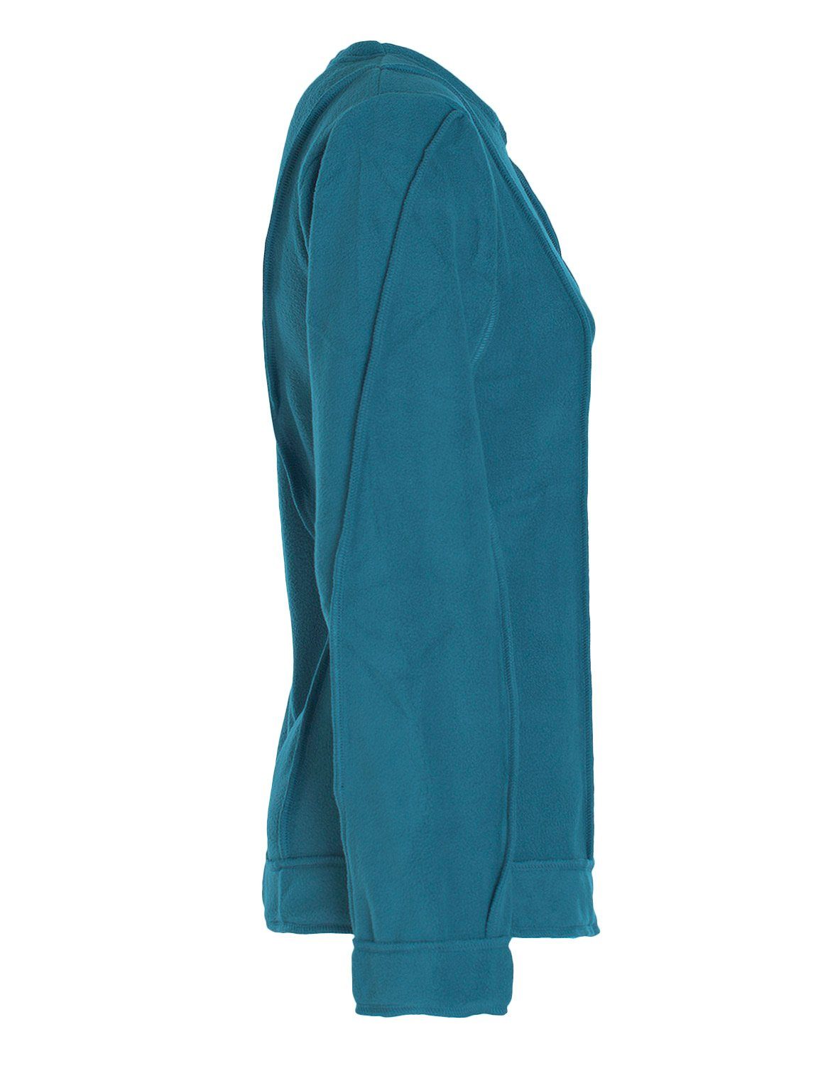 Vishes Style Fleecepullover Winterpullover Eco-Fleece warmer Damen Patchwork Fleecepullover türkis