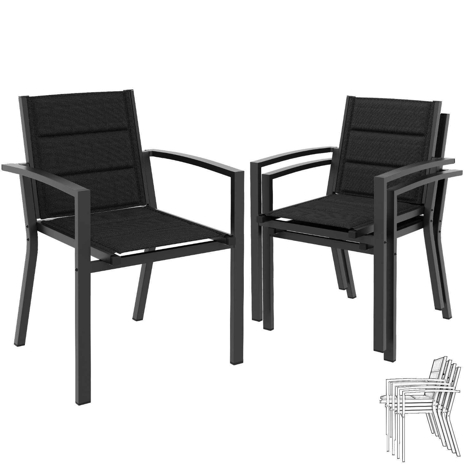 GUNJI Gartenstuhl Stapelstühle, Bequem, Korrosionsbeständigkeit Garten-essg günstig online kaufen