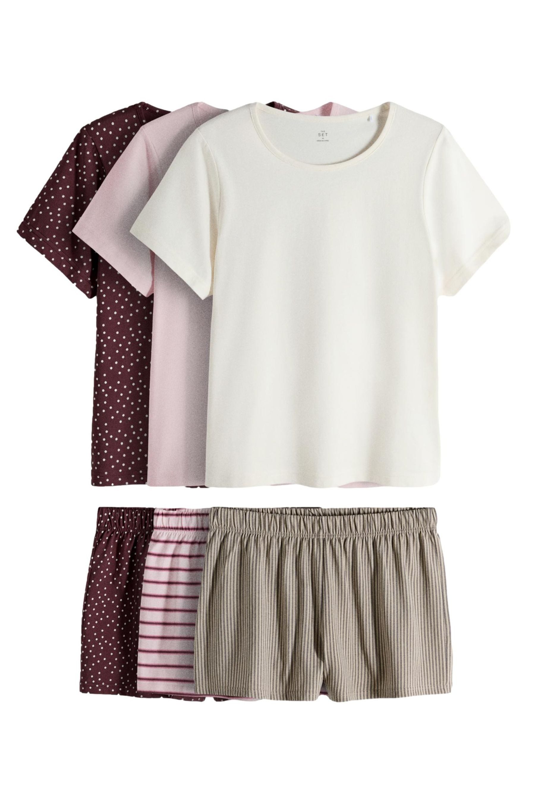 Pyjama The Set Schlafanzug mit T-Shirt + Shorts, 3er-Pack