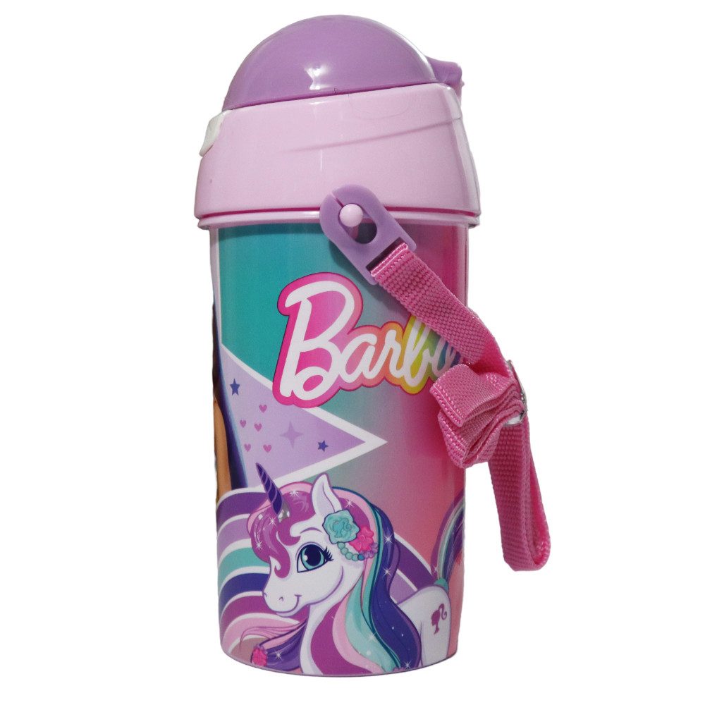 Barbie Trinkflasche Barbie Kinder Sport Wasserflasche Flasche Trinkhalm Griff 500 ml