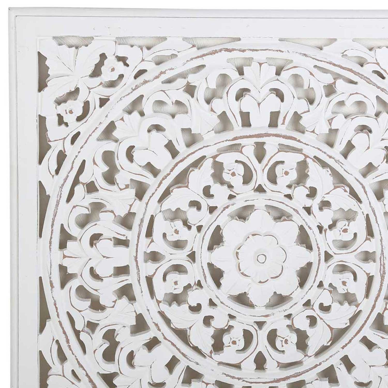 Casa Moro Wanddekoobjekt Holz Mandala Nasha 55x55 cm Shabby Chic Wandbild Boho Wanddeko, Ramadan Wandbild Holz Bild Deko groß MD1090