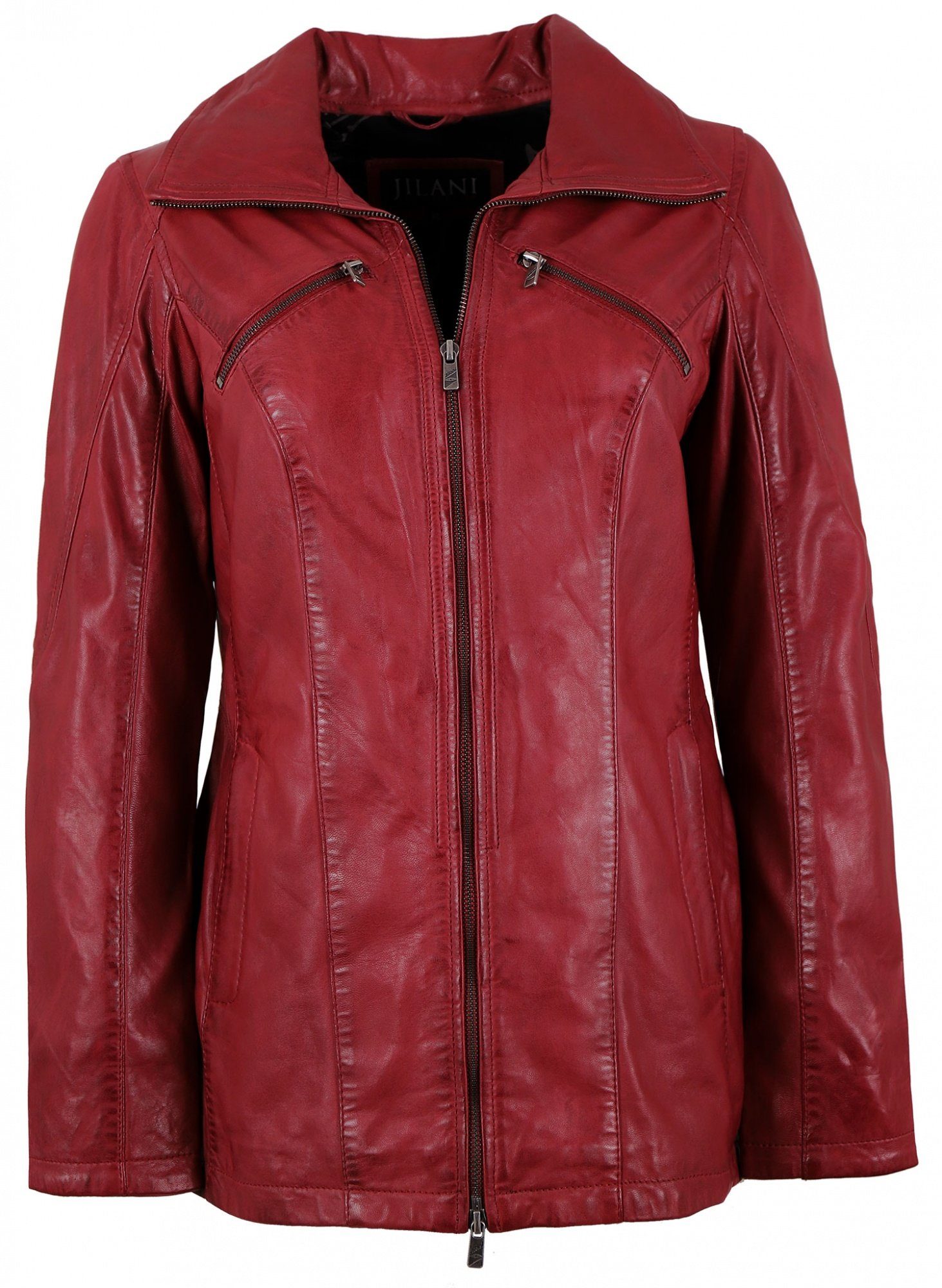 Damen Lammnappa Jilani Jilani - Lederjacke rot Lederjacke Echtleder Aroa