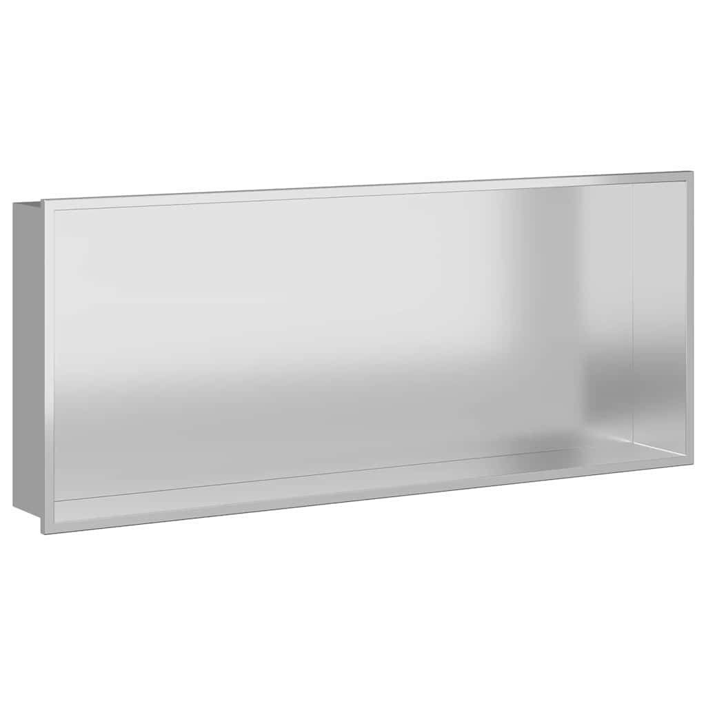 vidaXL Duschwand Duschnische Silber 75 x 30 x 9,5 cm Edelstahl, (1 tlg)