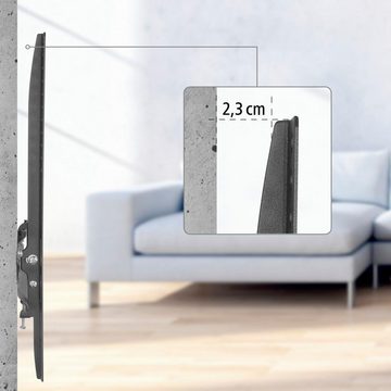 Hama Wandhalterung FIX, Schwarz, 81-165 cm(32"-65), 43", 50", 55" TV-Wandhalterung, (bis 65 Zoll, integrierte Wasserwaage, geeignet für LED LCD Plasma)
