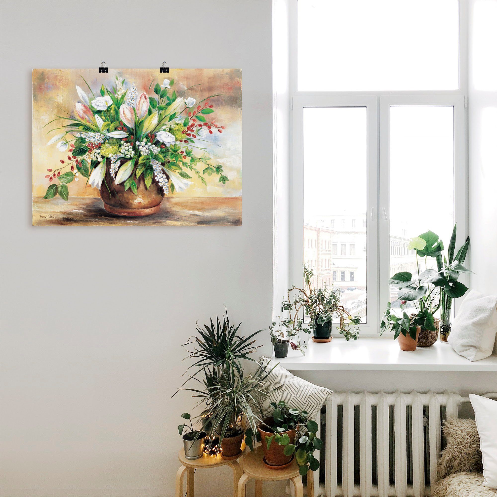 Wandaufkleber Blumen Blütenverschönerung, Größen in Wandbild Leinwandbild, oder versch. Artland als (1 St), Poster