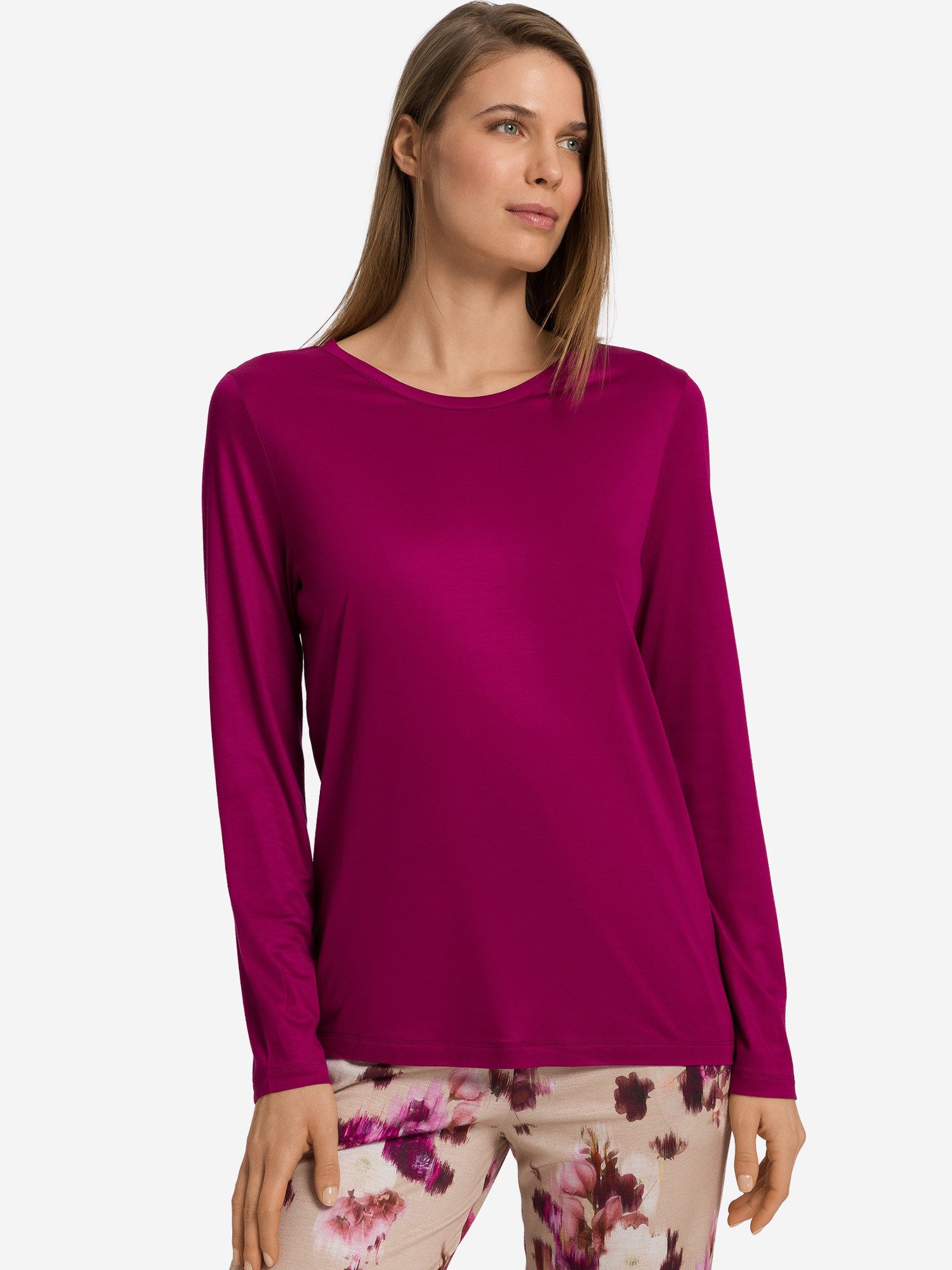 Hanro Pyjamaoberteil Olivia schlaf-oberteil nachthemd sleepshirt