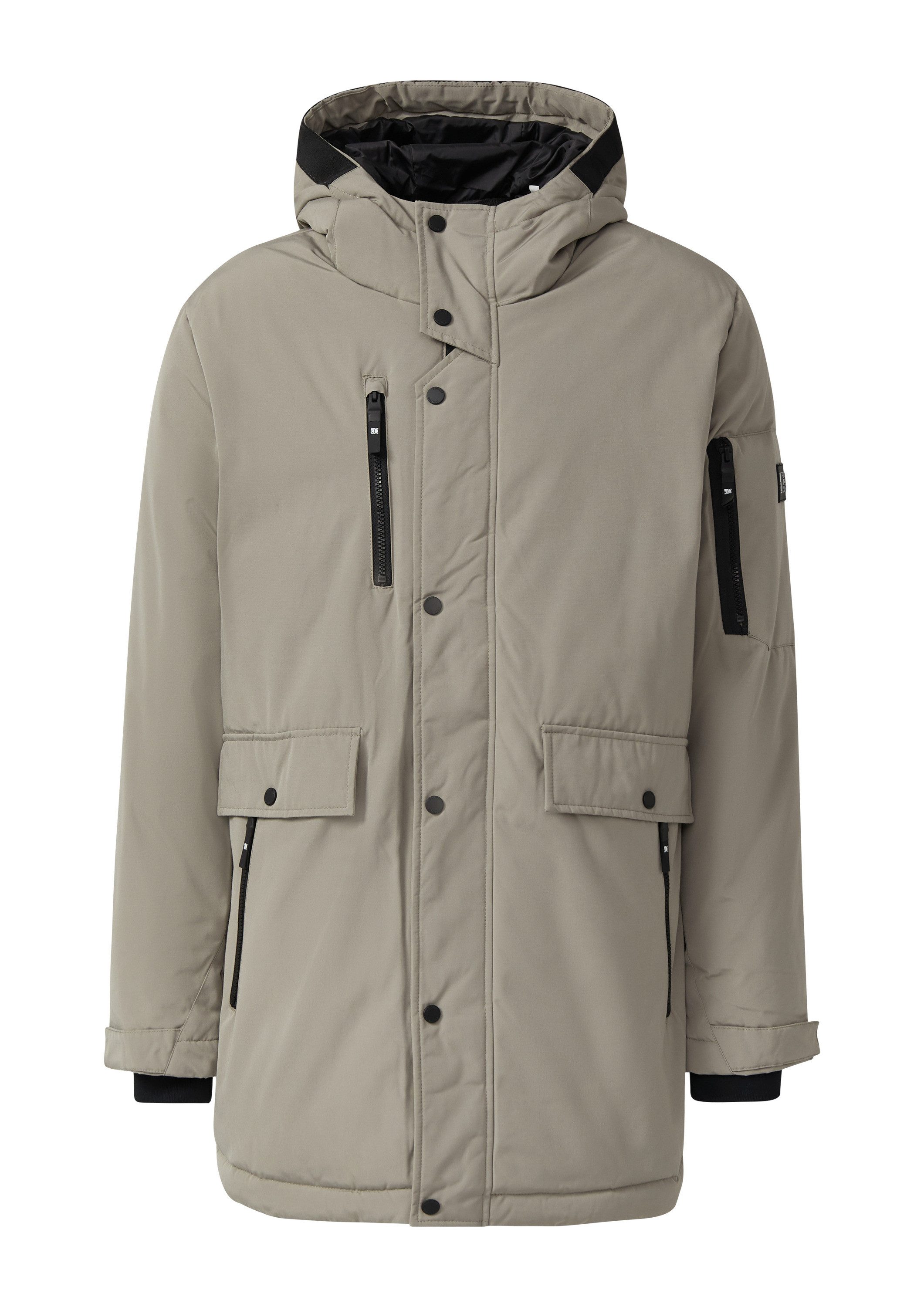 s.Oliver Winterjacke Outdoor-Jacke Wasserabweisender Parka mit Kapuze und sportiven Details