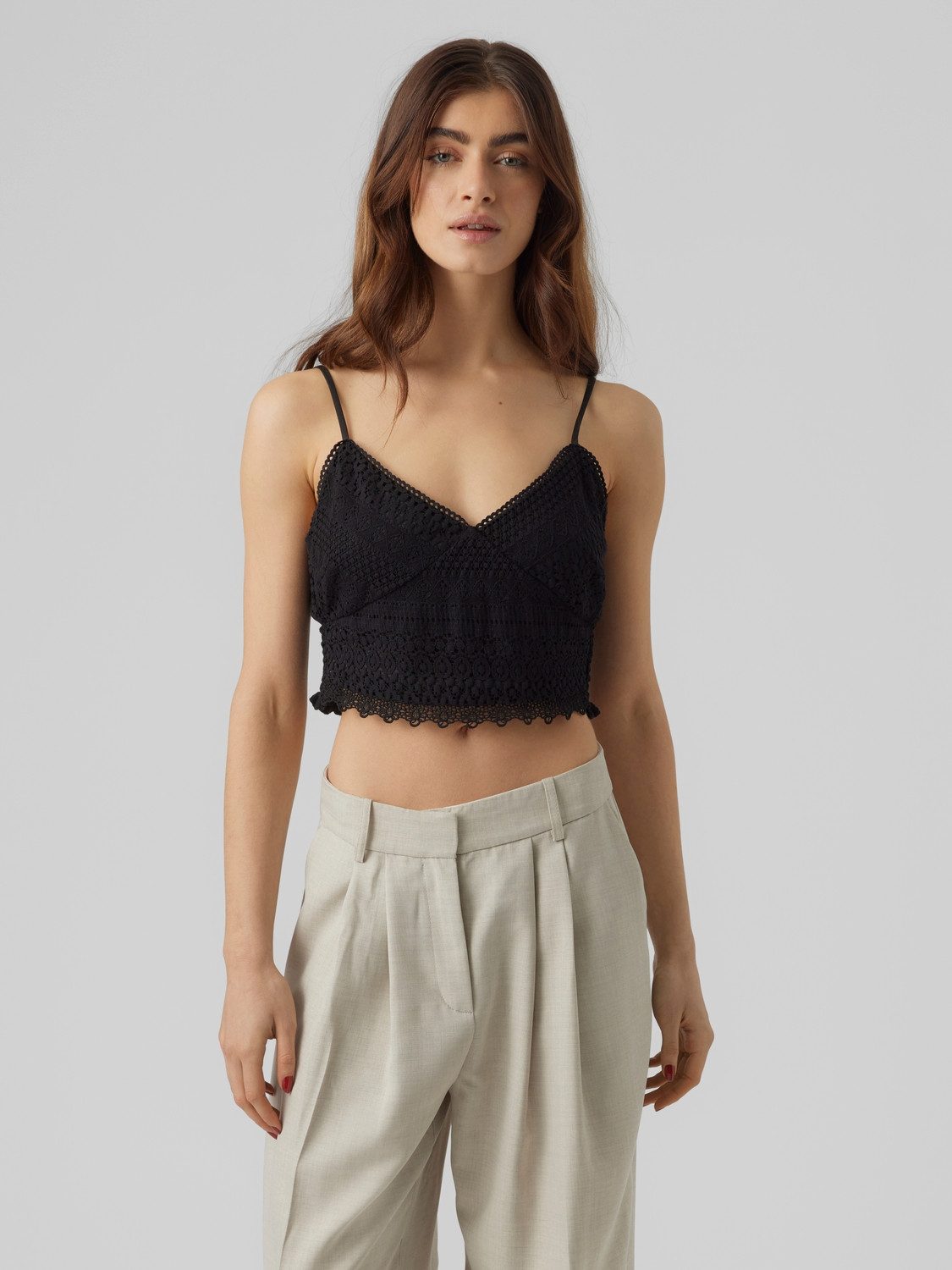 Vero Moda Spaghettitop VMHONEY LACE V-NECK CROPPED TOP WVN