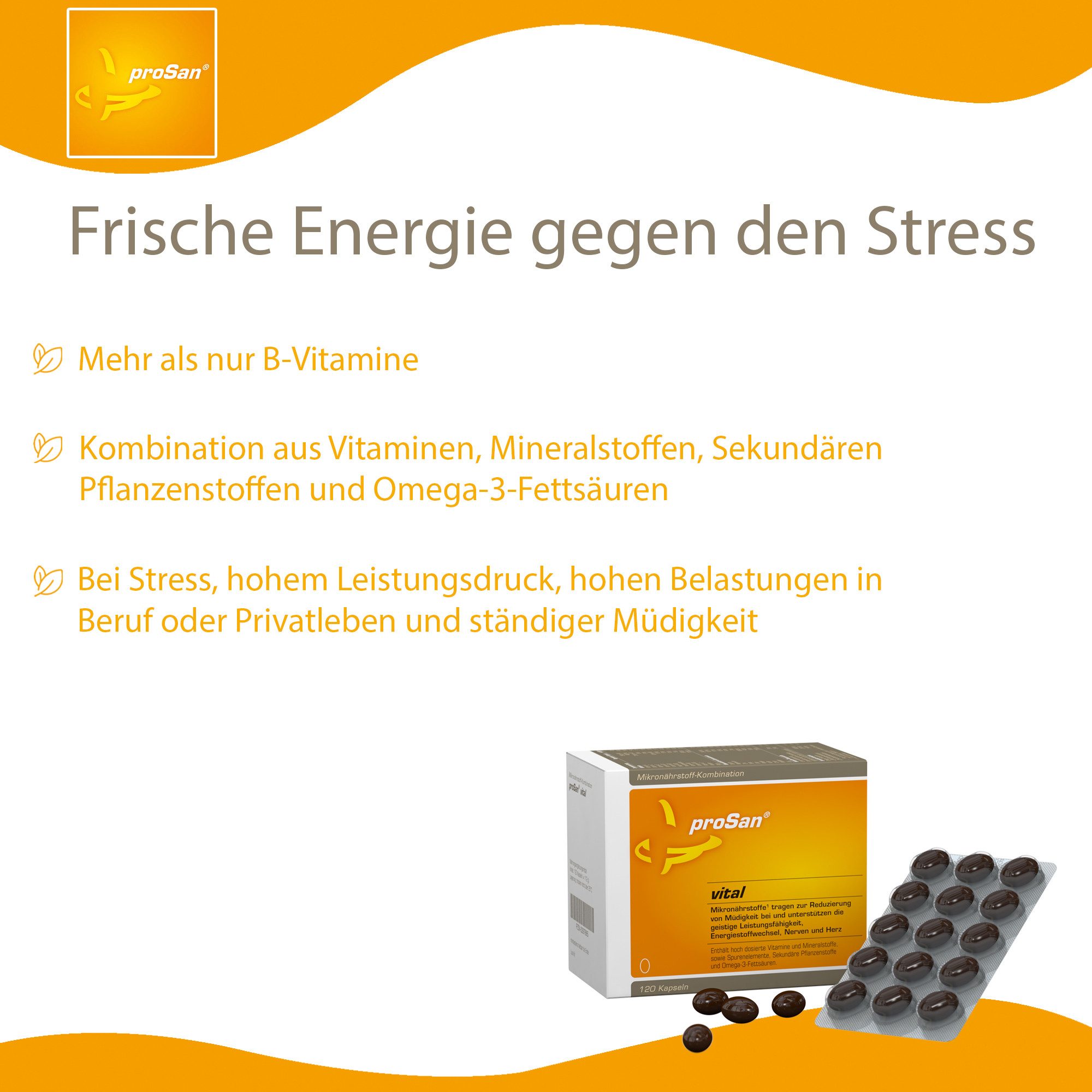 proSan Vital (120 Kapseln), Testsieger 2026 gegen Müdigkeit (vergleich.org) Kapseln, 120 St., 112 g
