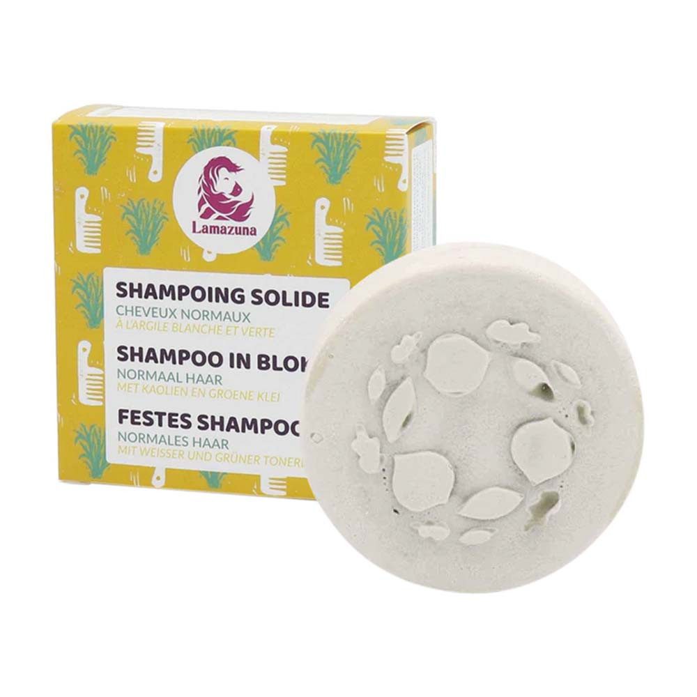 Lamazuna Haarshampoo Festes Shampoo - Weiße & grüne Tonerde normales Haar 70ml
