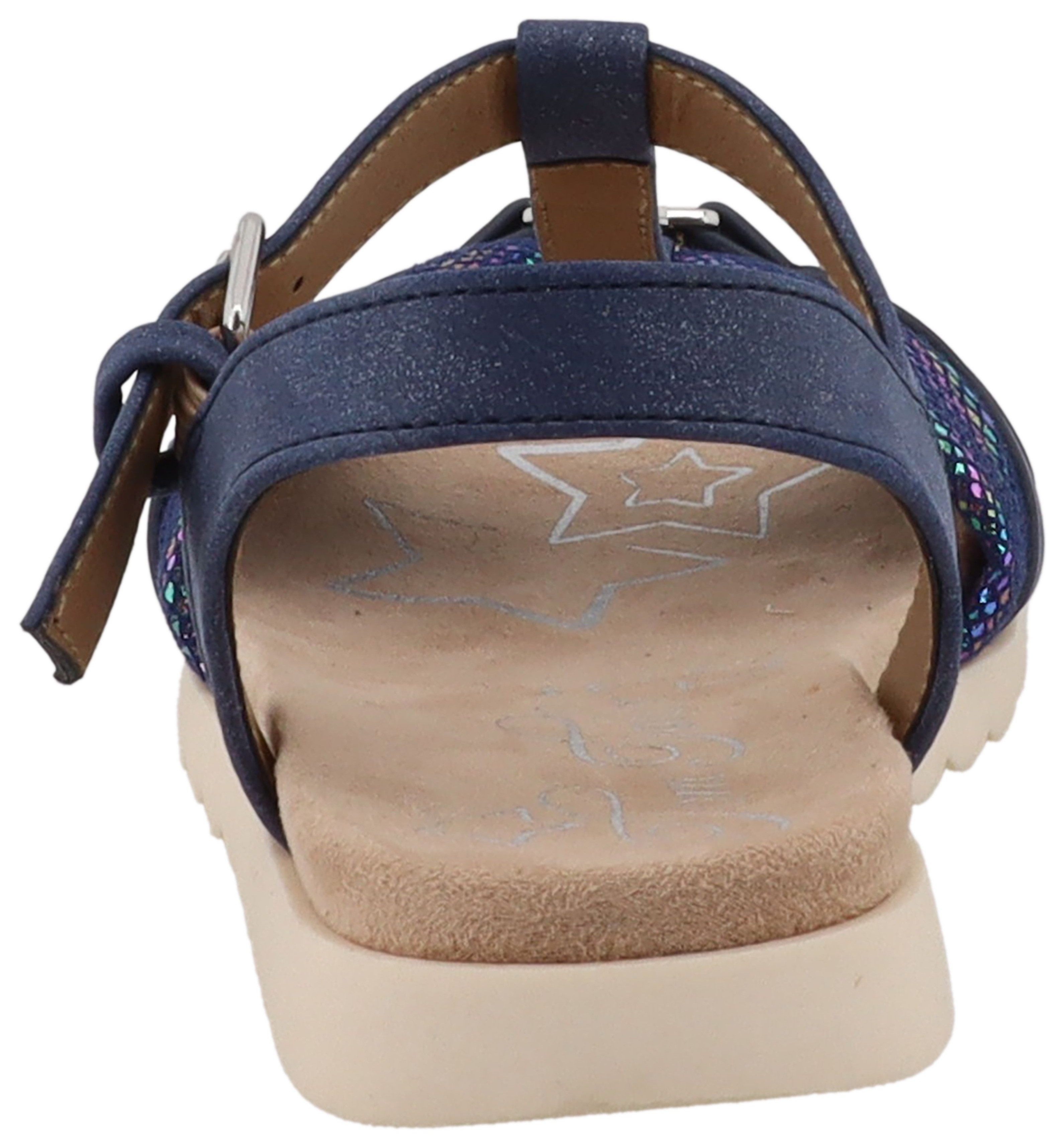 TOM TAILOR Nani Riemchensandale Plateau, Sandalette mit Raffungen und Kontrastbesatz
