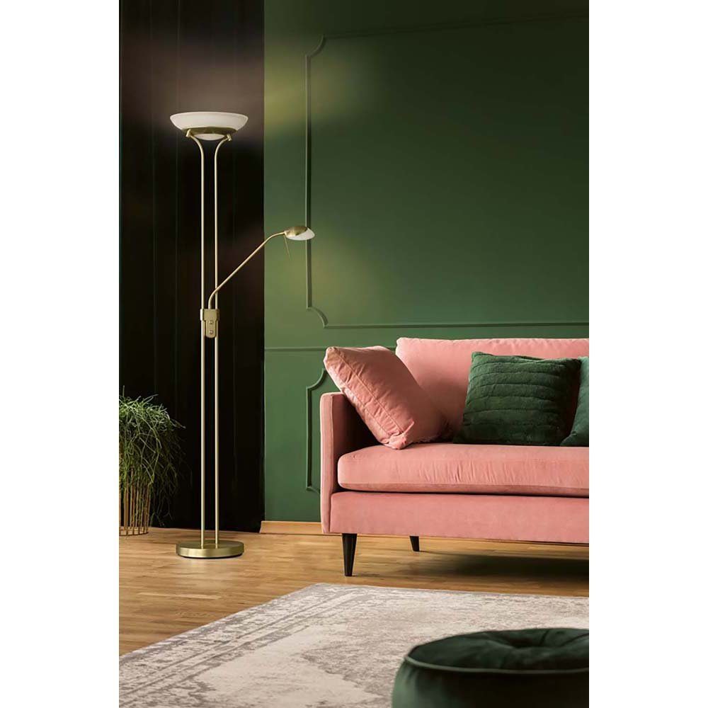 FISCHER & HONSEL LED Stehlampe, LED-Leuchtmittel fest verbaut, Deckenfluter Stehleuchte Leselampe Touchdimmer Wohnzimmerleuchte