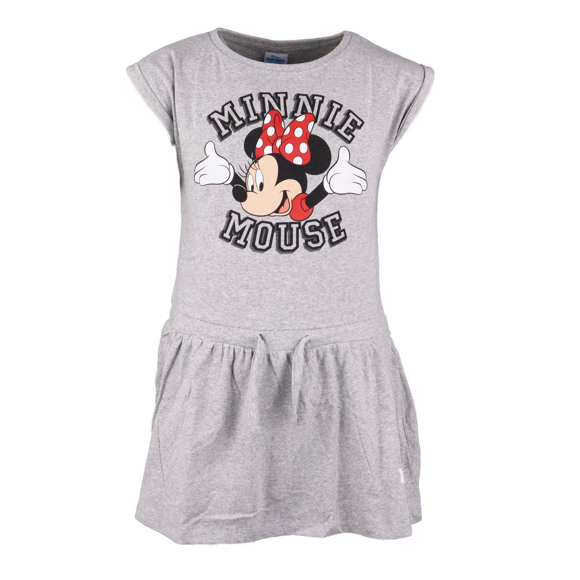 Disney Minnie Mouse Sommerkleid Minnie Maus Mädchen Kinder Kleid Gr. 104 bis 134, Rot oder Grau