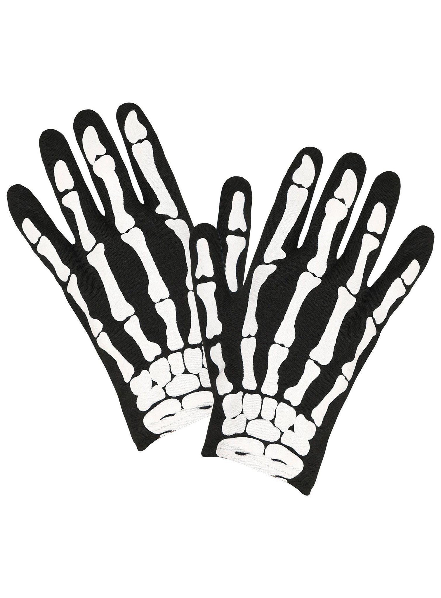 Widdmann Kostüm Skeletthandschuhe, Klassische Kinderhandschuhe mit aufgedruckten Knochen