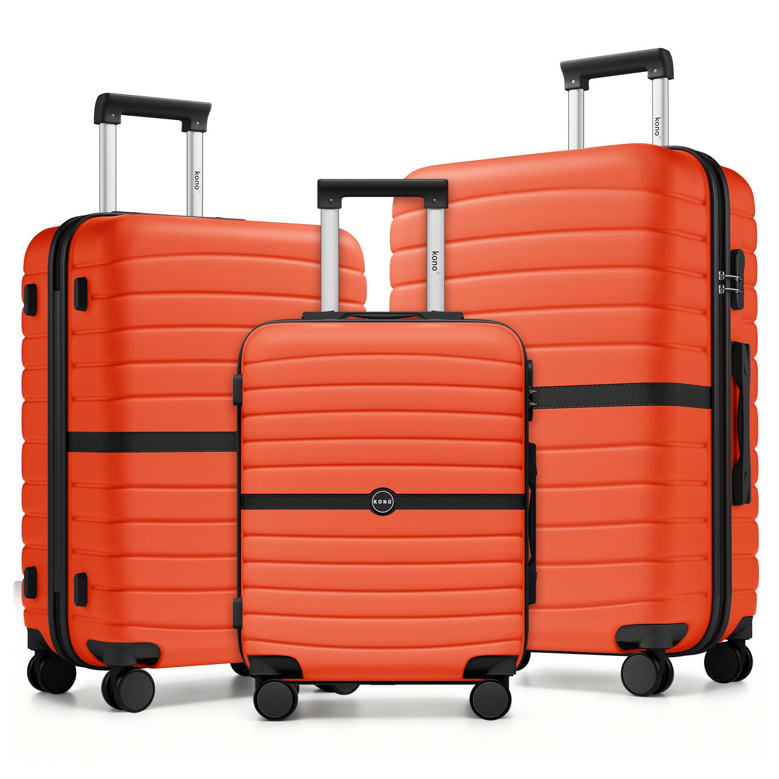 KONO Handgepäckkoffer Koffer Trolley ABS+PC Hartschalenkoffer