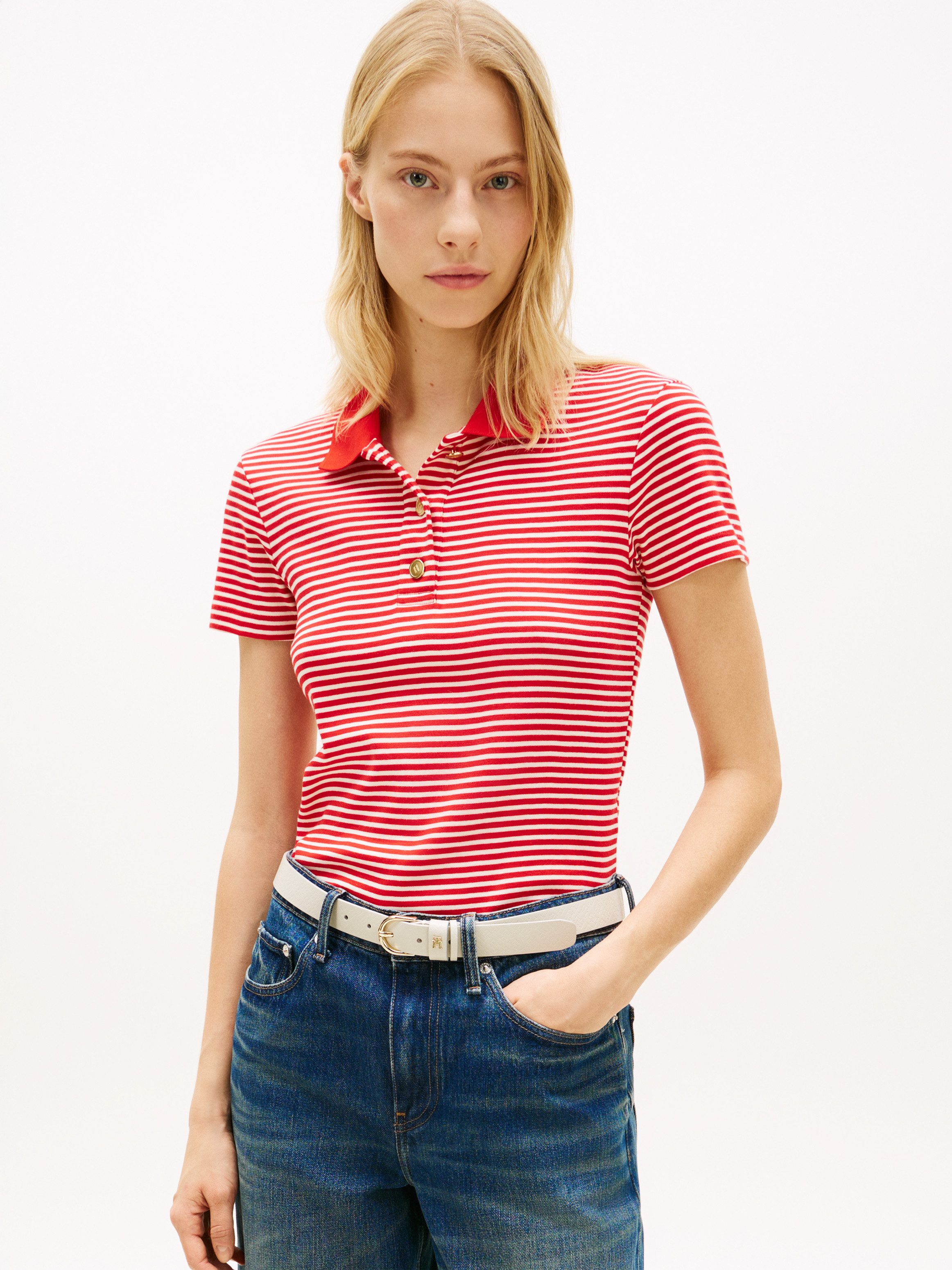 Tommy Hilfiger Poloshirt GOLD BUTTON SLIM SS POLO