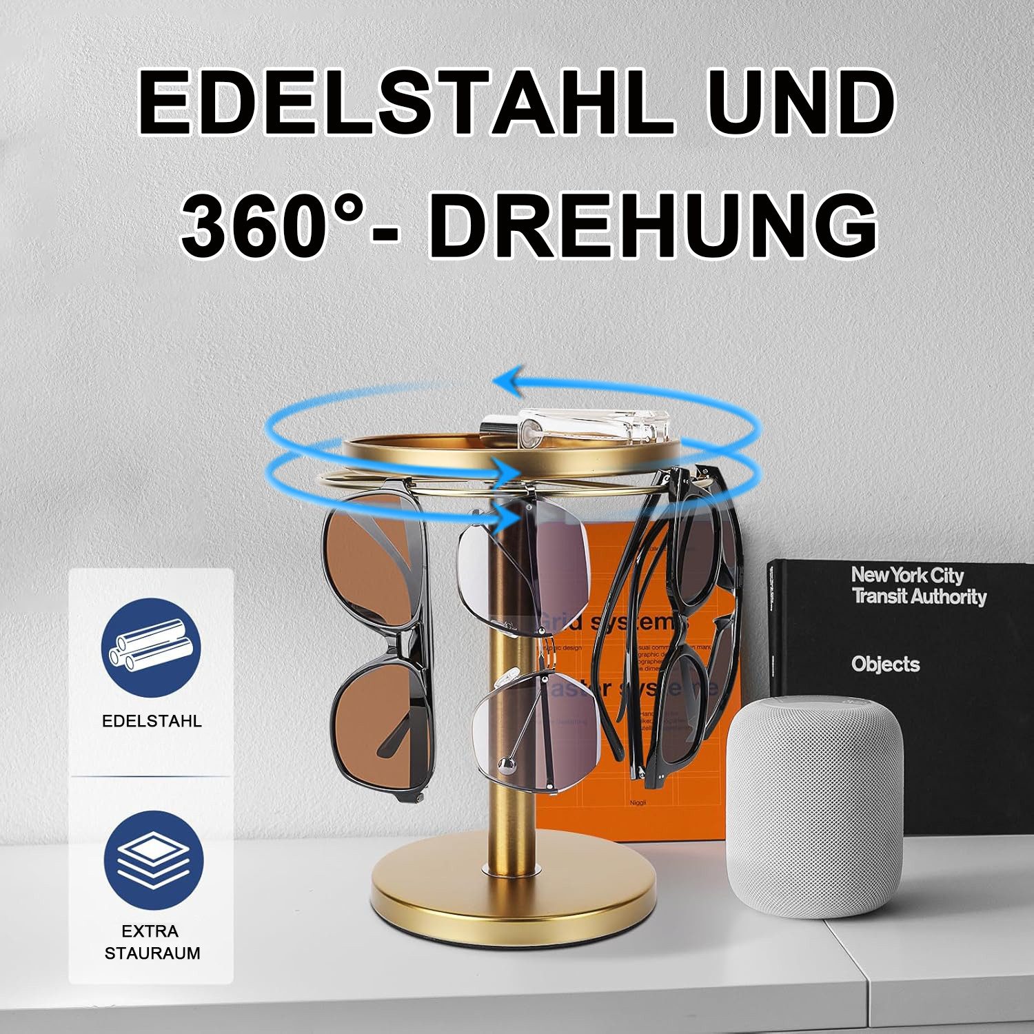 Refined Living Make-Up Organizer Brillenhalter-Ständer mit Ablageschale 360 günstig online kaufen
