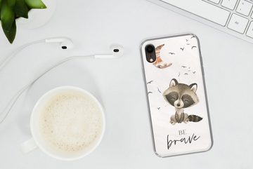 MuchoWow Handyhülle Aquarell - Sei mutig - Zitate - Kinder - Jungen - Mädchen, Handyhülle Apple iPhone XR, Smartphone-Bumper, Print, Handy