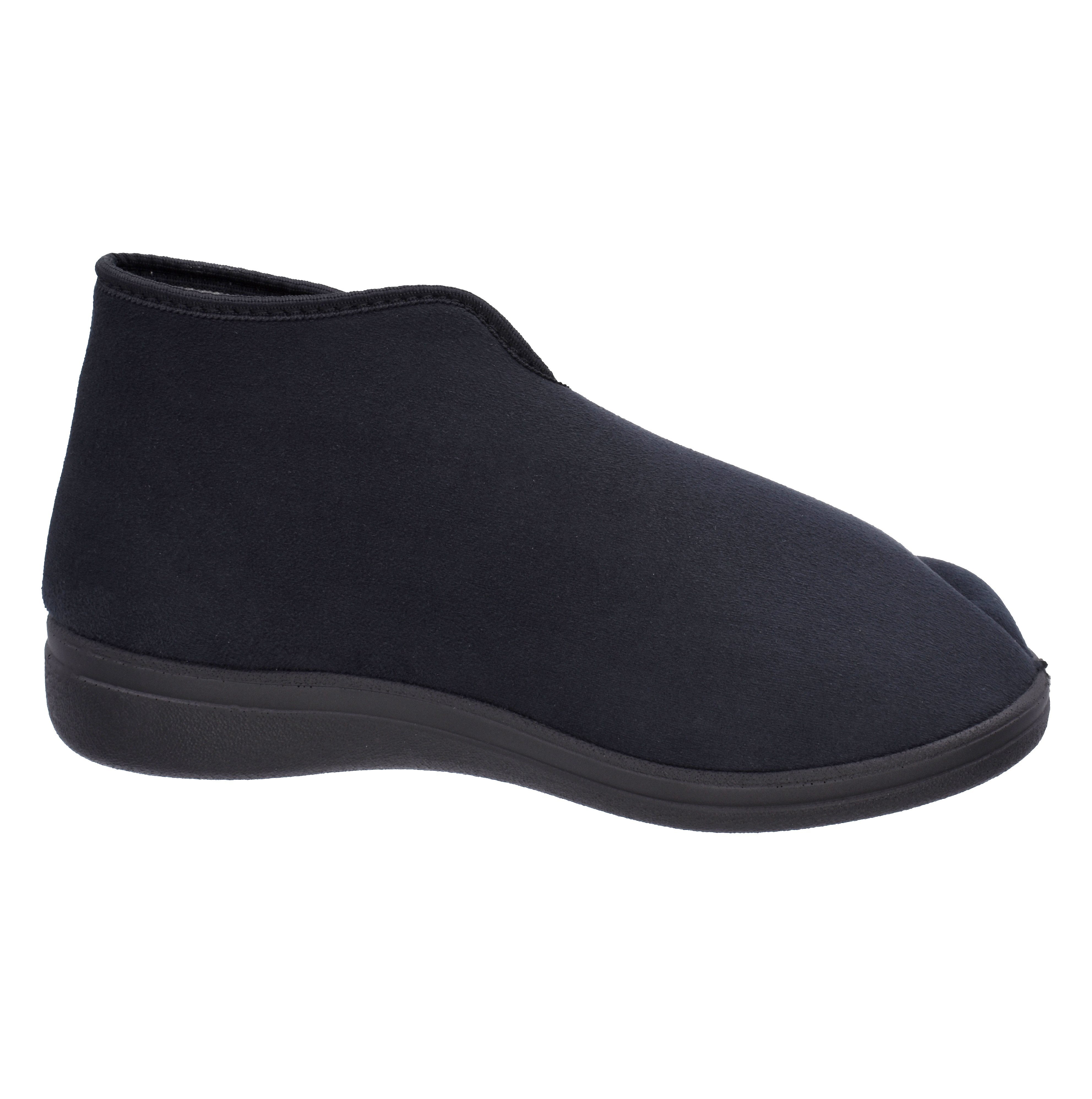 Fischer-Markenschuh Bad Wiessee Hausschuh aus Mircovelour, mit Frotteefutter, Weite L, Einlegesohle herausnehmbar
