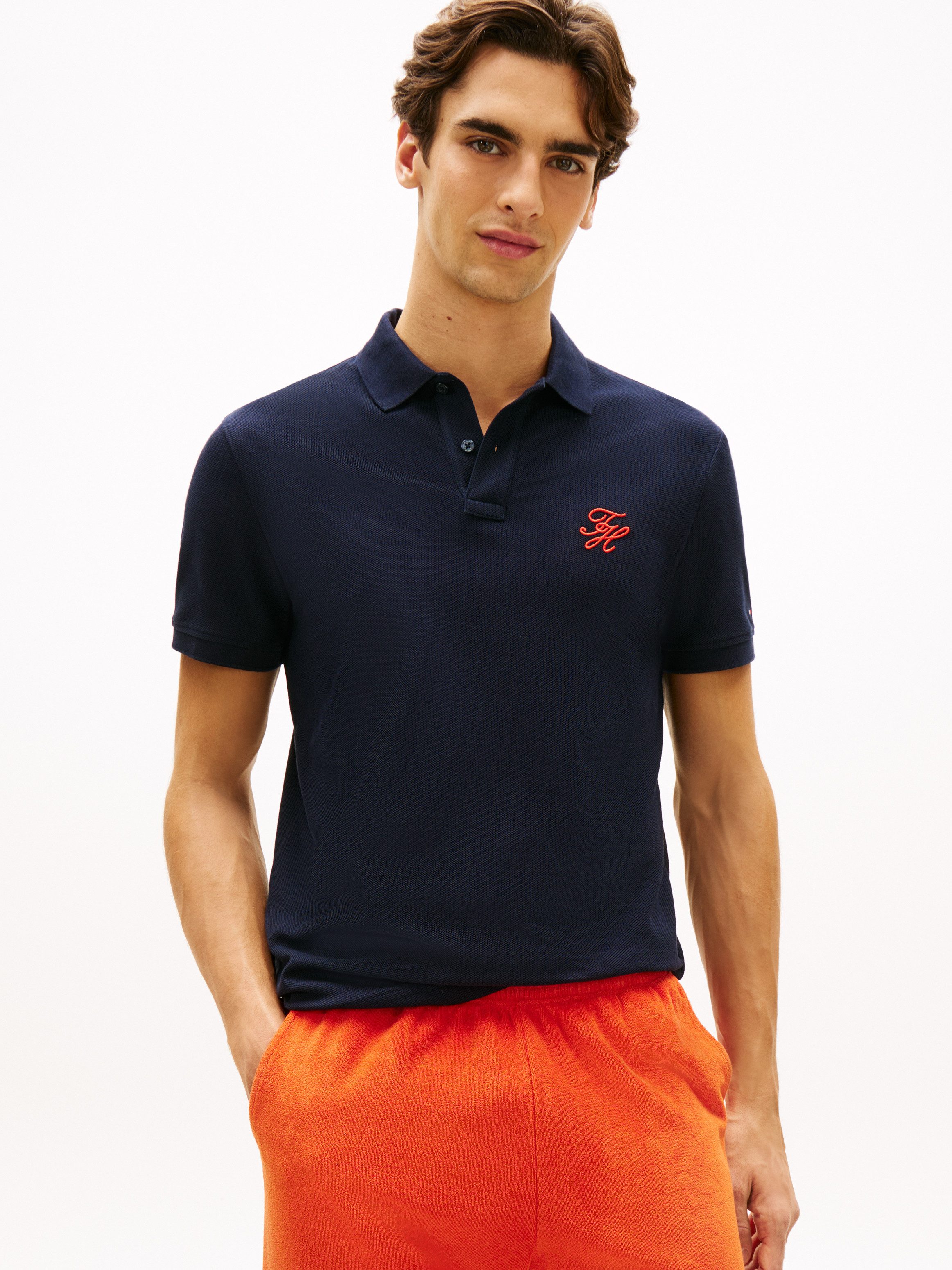 Tommy Hilfiger Poloshirt TH SCRIPT REGULAR aus Piqué mit Logo