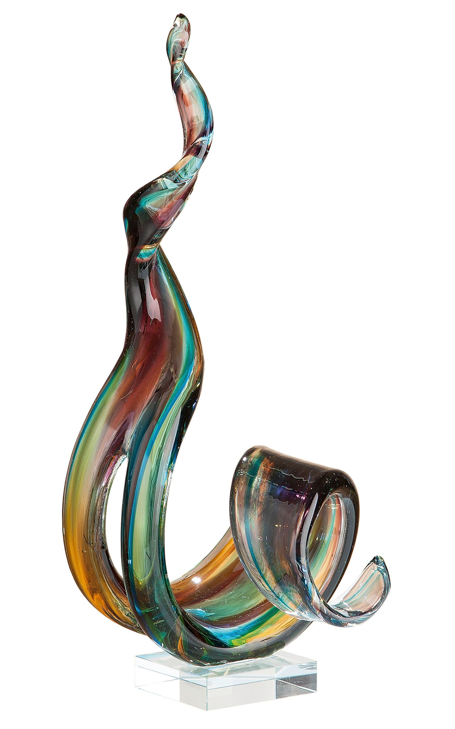 GILDE Skulptur MAREA Skulptur - mehrfarbig - Glas - H. 39,5cm x B. 18cm - Figur (1 Stück), Elegante Glasfigur - Glasskulptur & Dekoskulptur für Ihr Zuhause