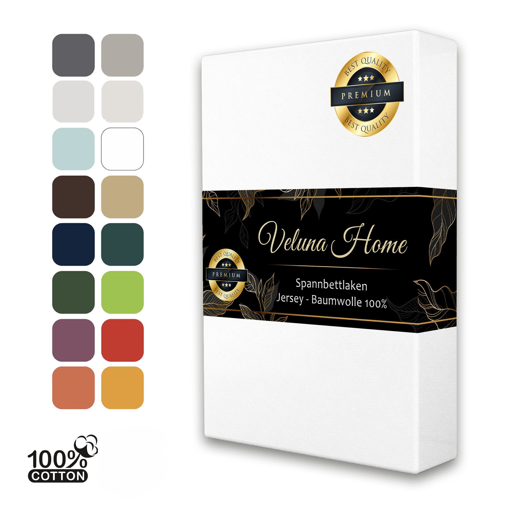 Veluna Home Spannbettlaken Premium Jersey Bettlaken, 150 g/m² Spannbetttuch günstig online kaufen