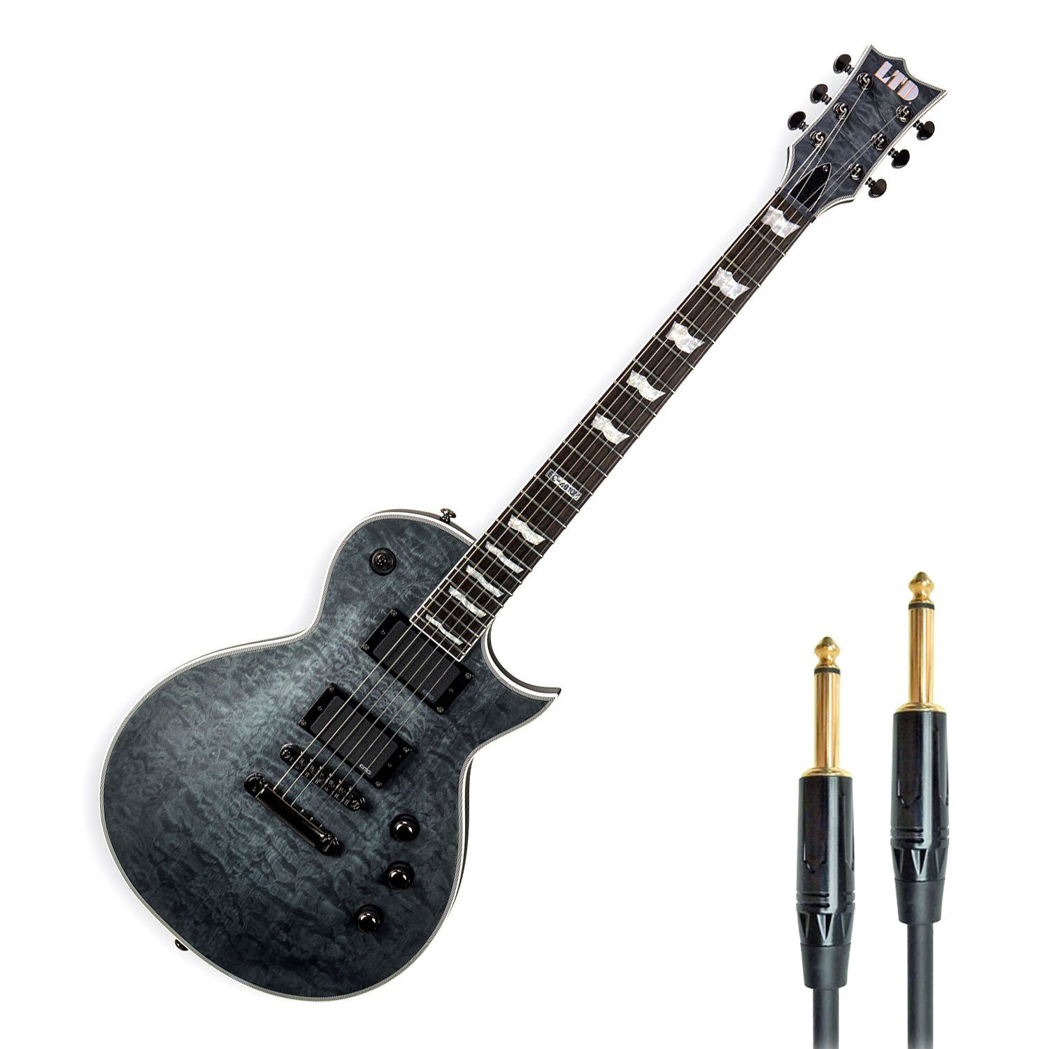 E-Gitarre ESP LTD EC-401 E-Gitarre See Thru Black mit Kabel