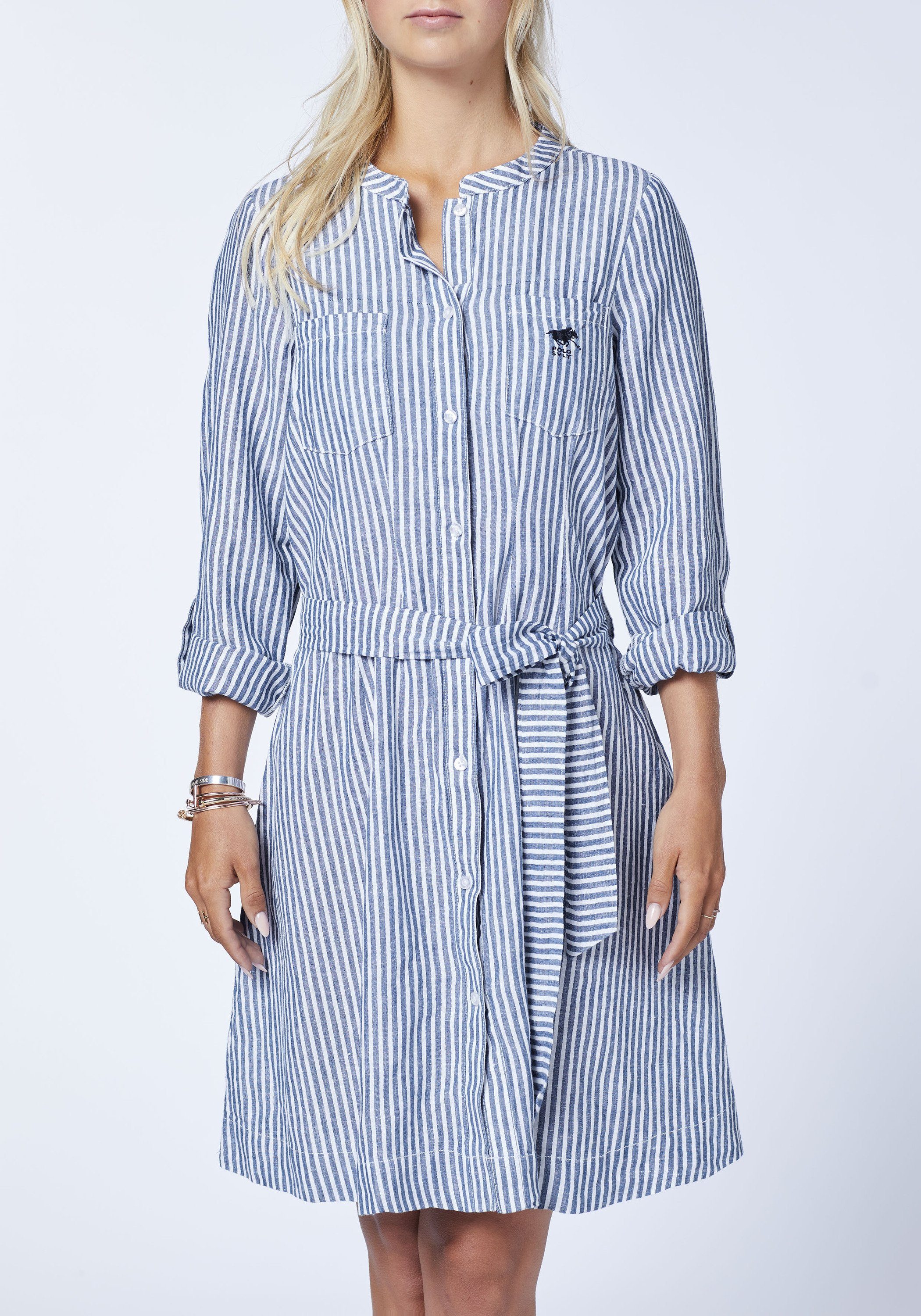 Jerseykleid Blusen-Stil mit im Polo Sylt Streifen