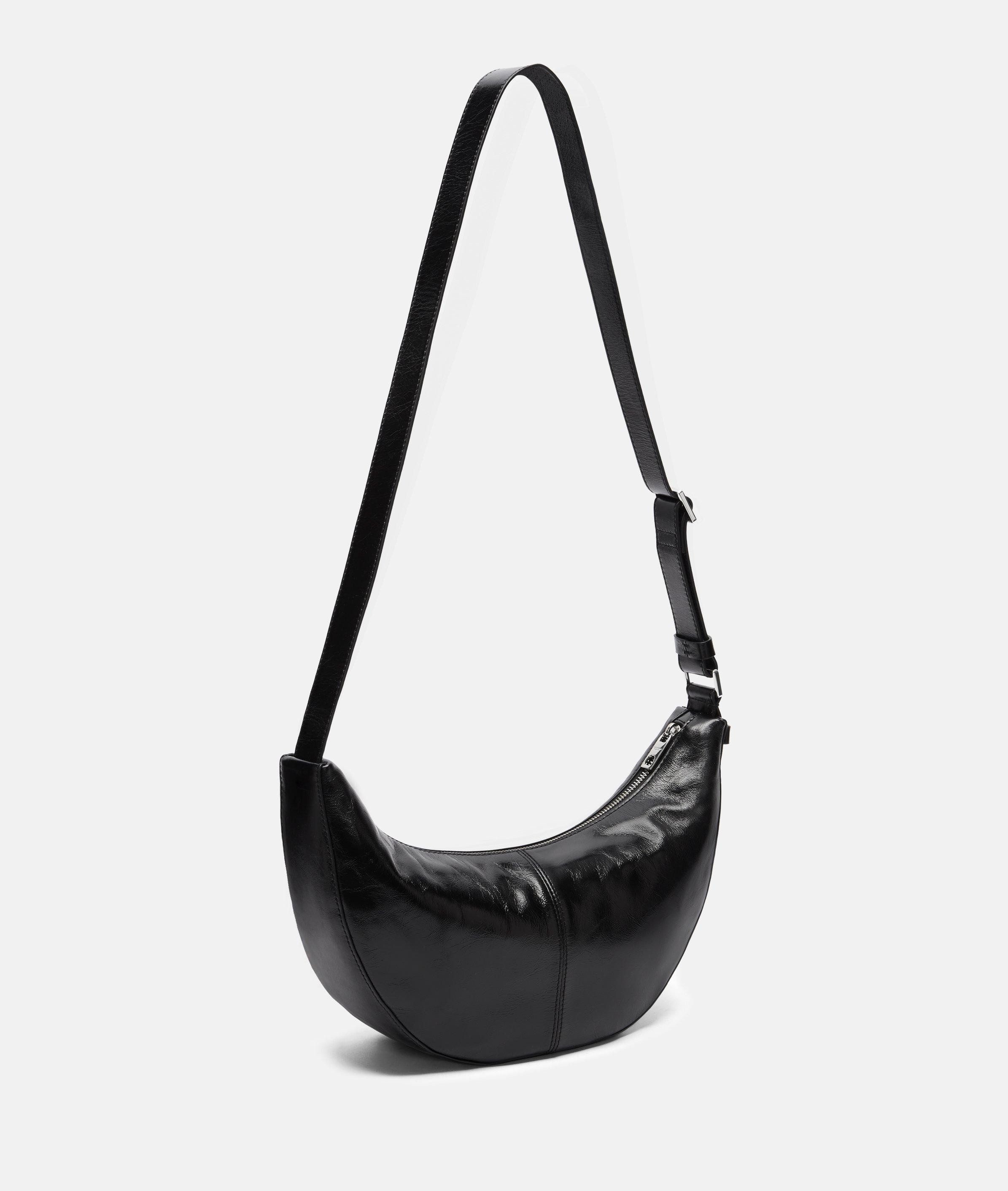 Liebeskind Berlin Schultertasche Moon Hobo S, Handliche Hobo-Bag aus Rindsleder mit glossy Finish