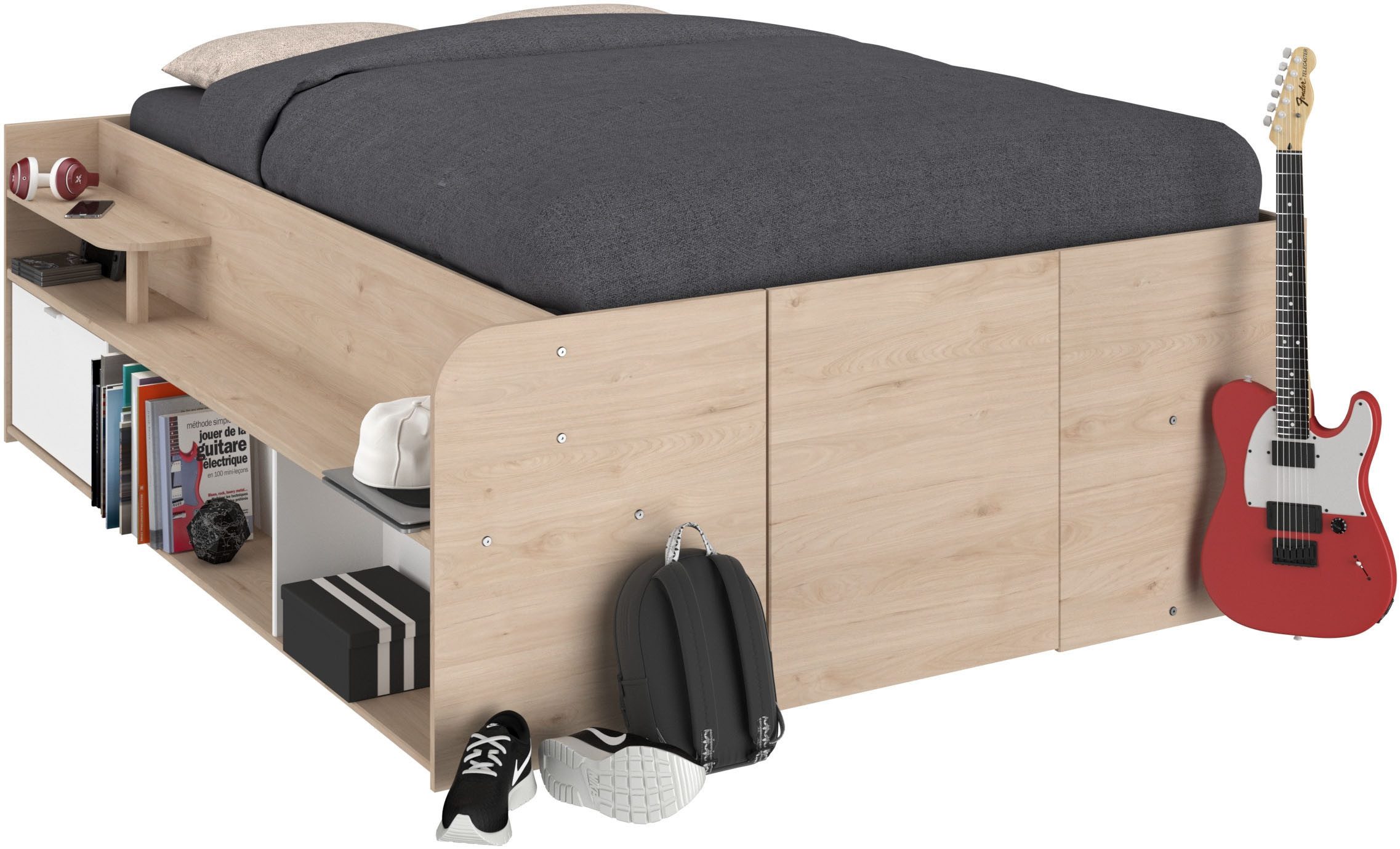 Parisot Hochbett Parisot Travel 2 Lattenrost aufklappbar, Stauraum integriert