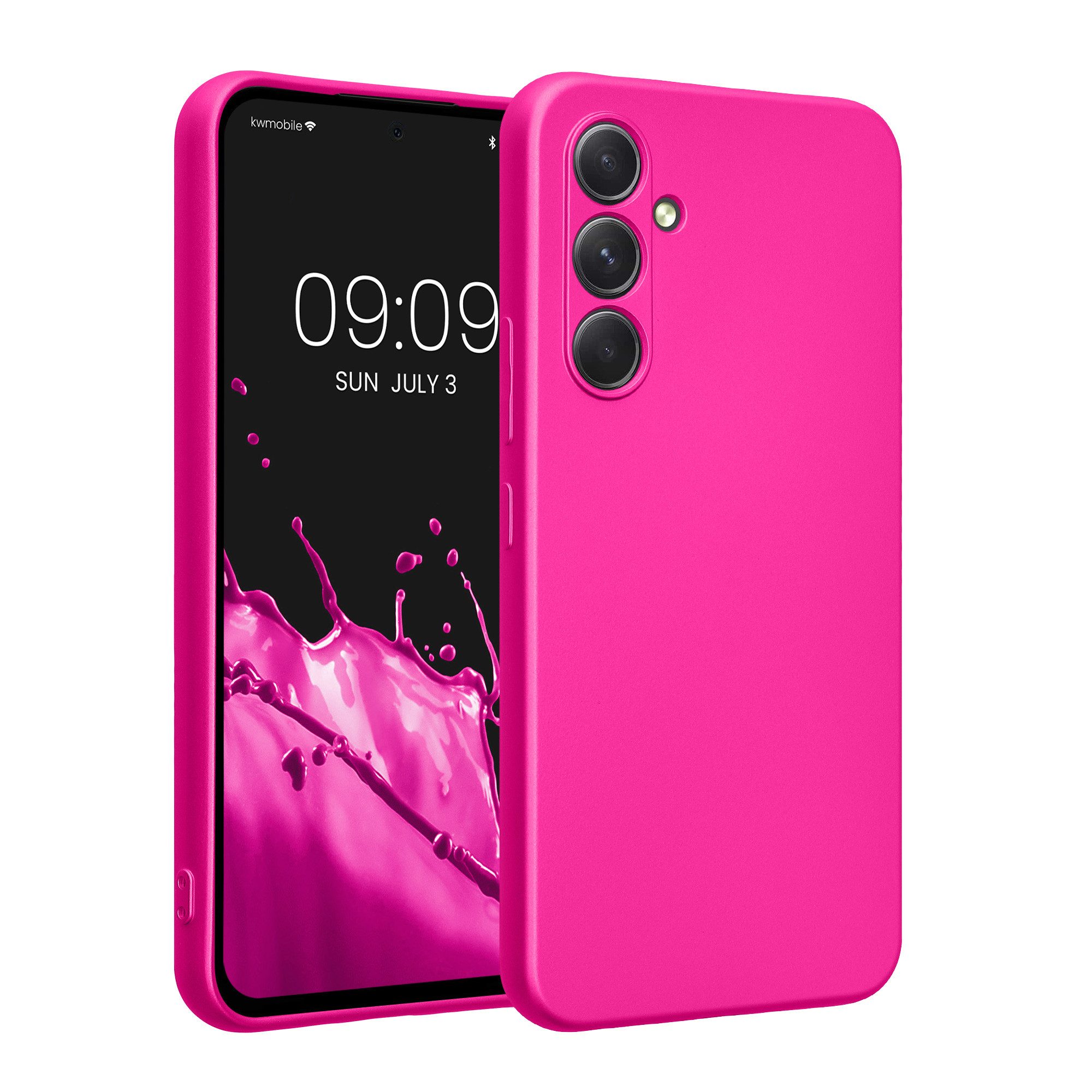 kwmobile Smartphone-Hülle Handyhülle für Samsung Galaxy A54 5G Hülle, weiche Silikon Case metallisch schimmernd - Schutzhülle Cover