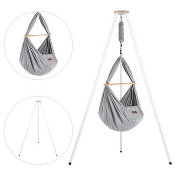 Schmusewolke Stubenbett Federwiege Bio Grey mit Tipi Weiß