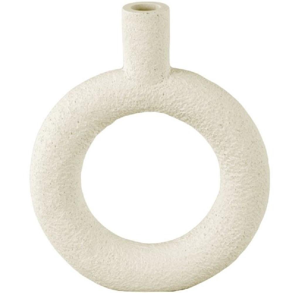 Present Time Oval Skulptur Round (18x3,5x22,5cm) Vase Ring Polyresin Ivory