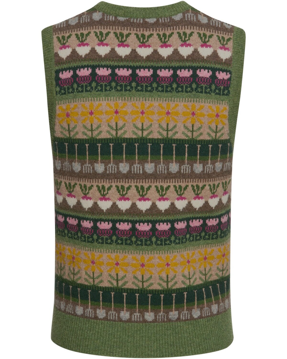 Brigitte von Schönfels Pullunder Jacquard-Pullunder mit Gartenmotiven