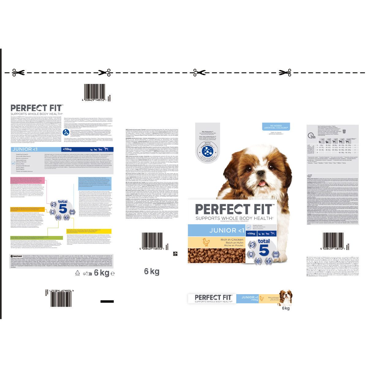 Perfect Fit PERFECT FIT™ Hund Junior <1 XS/S <10kg mit Huhn 6 kg, Trockenfutter für: Hunde