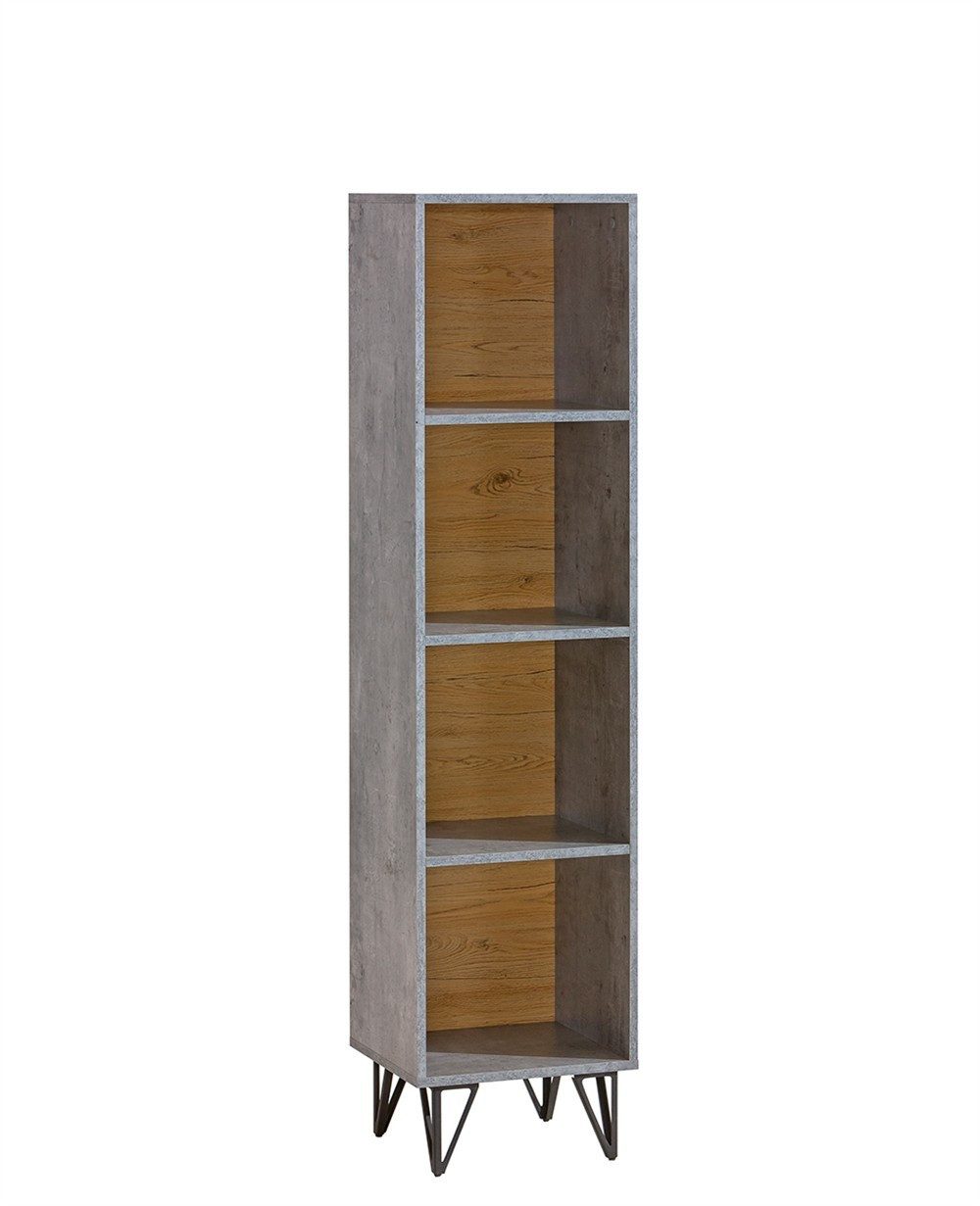 Masseno Bücherregal BRANDO 163,5 x 35 cm Standregal Büroregal Bücherschrank Beton
