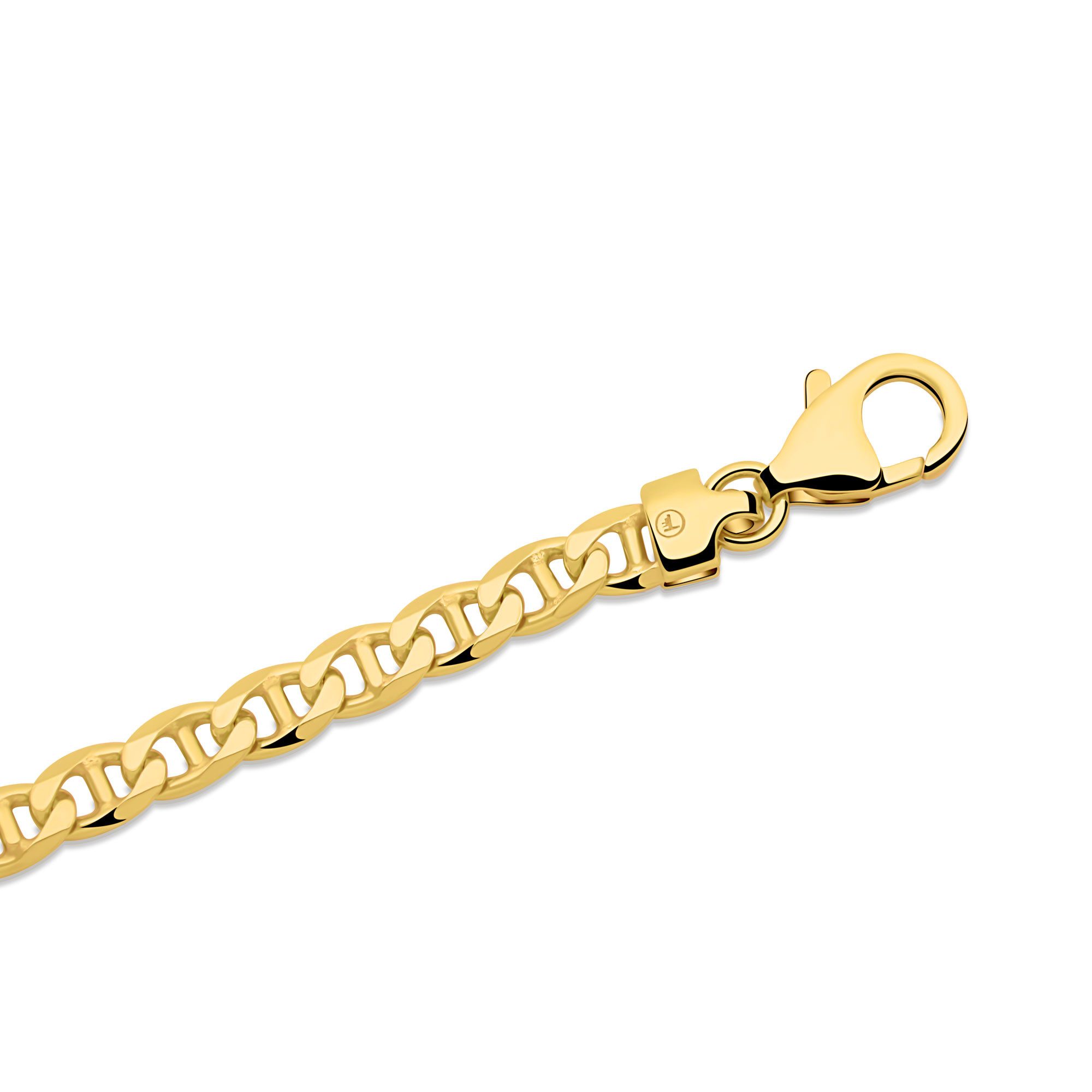 Tony Fein Armband Stegpanzerarmband 4,5 mm 585er Vergoldet Hochglanzpoliert
