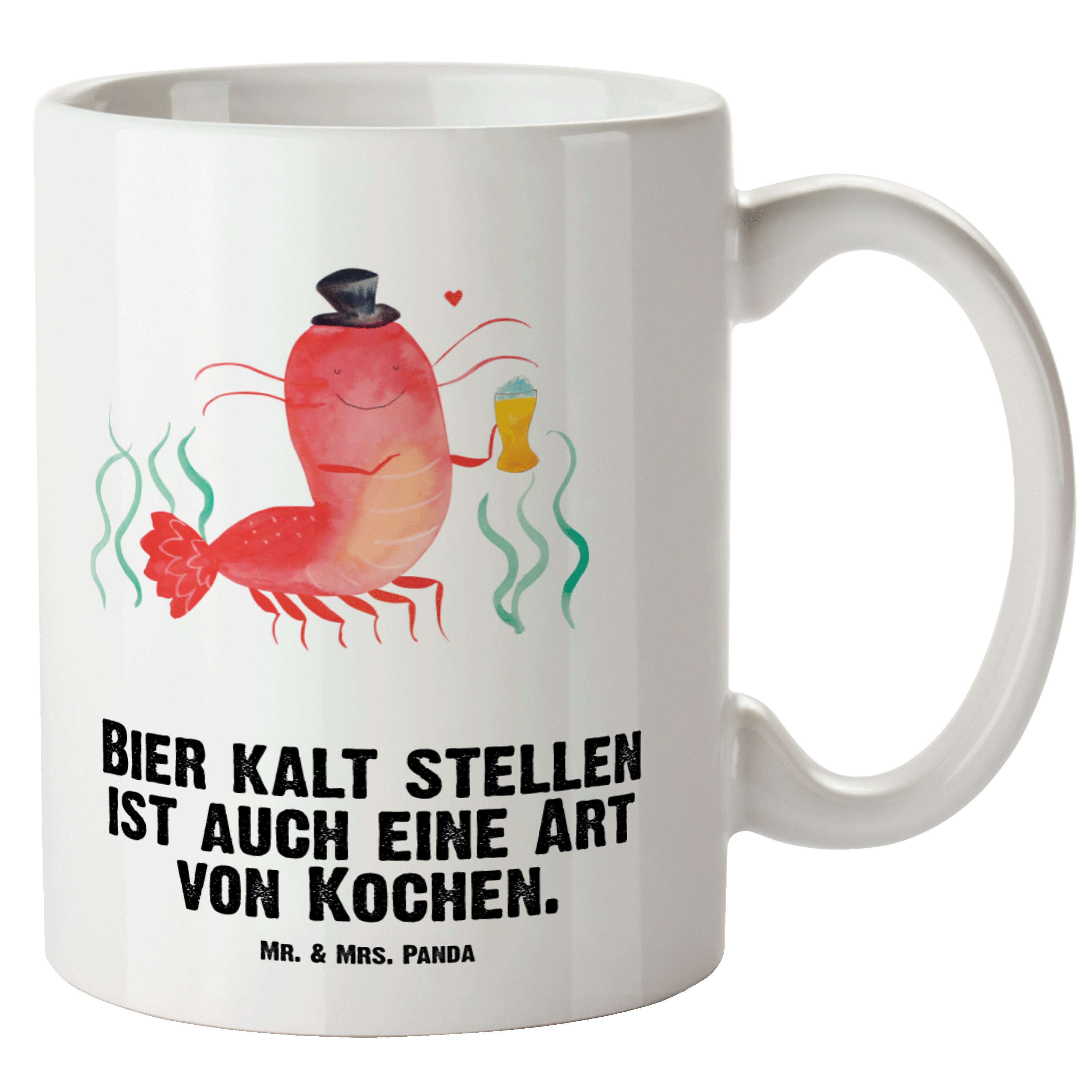 Mr. & Mrs. Panda Tasse Hummer mit Weizen - Weiß - Geschenk, spülmaschinenfest, Meerestiere, XL Tasse Keramik