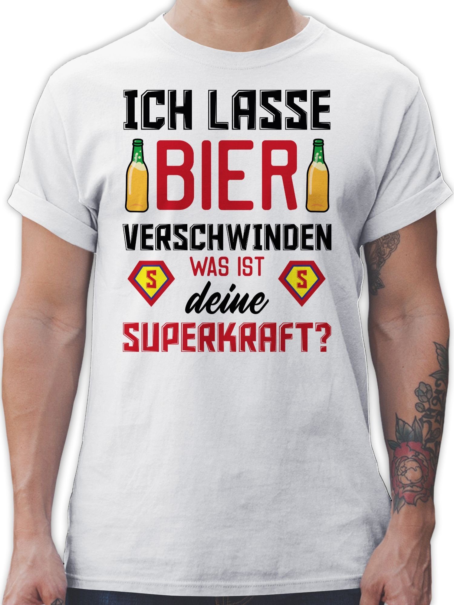 1 Alkohol Party Ich deine Weiß lasse T-Shirt was Superkraft & verschwinden Shirtracer Herren ist Bier