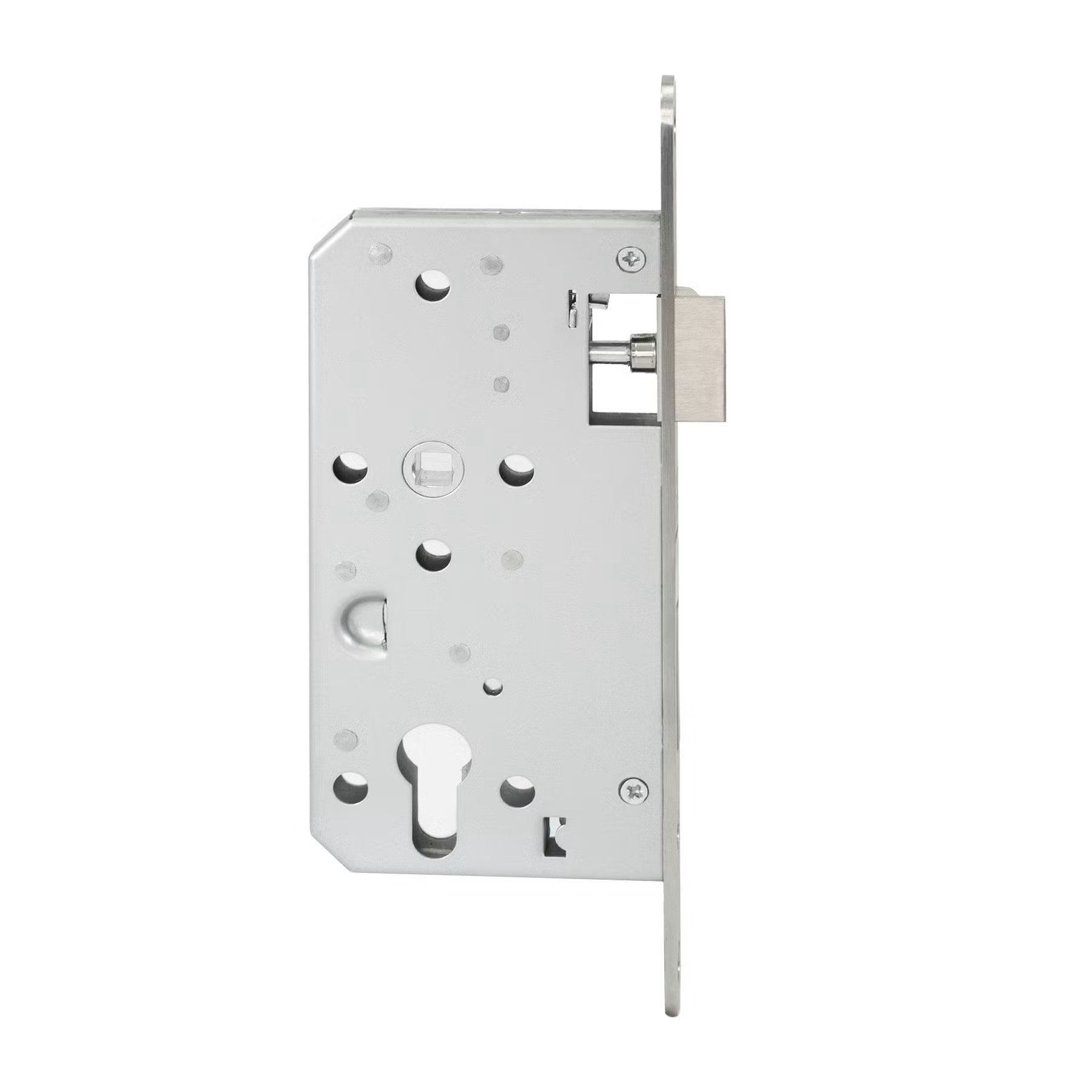 INTRA-TEC Einsteckschloss Zimmertürschloss für falz Türen »Einsteckschloss, Zimmertürschloss«, Dornmaß 55 mm, 1-tlg., Dorn 55mm, Entfernung 72mm, Stulp 20 × 235mm, DIN L/R, Edelstahl-Stulp