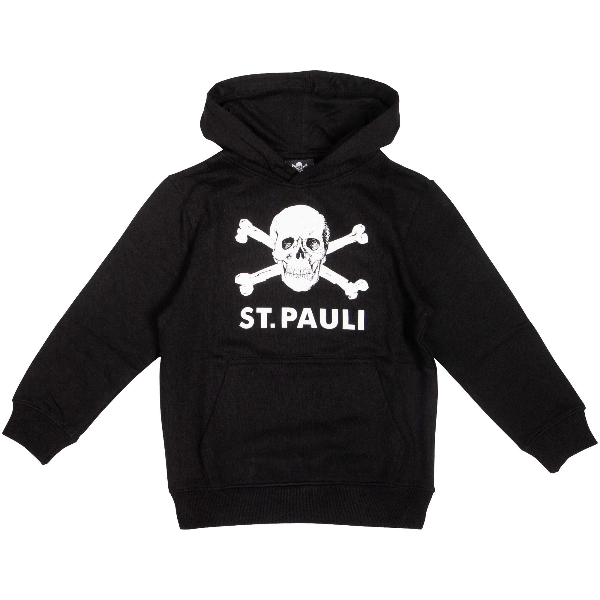 FC St. Pauli Kapuzenpullover Kinder Hoodie Totenkopf Groß (Schwarz) 100% Baumwolle