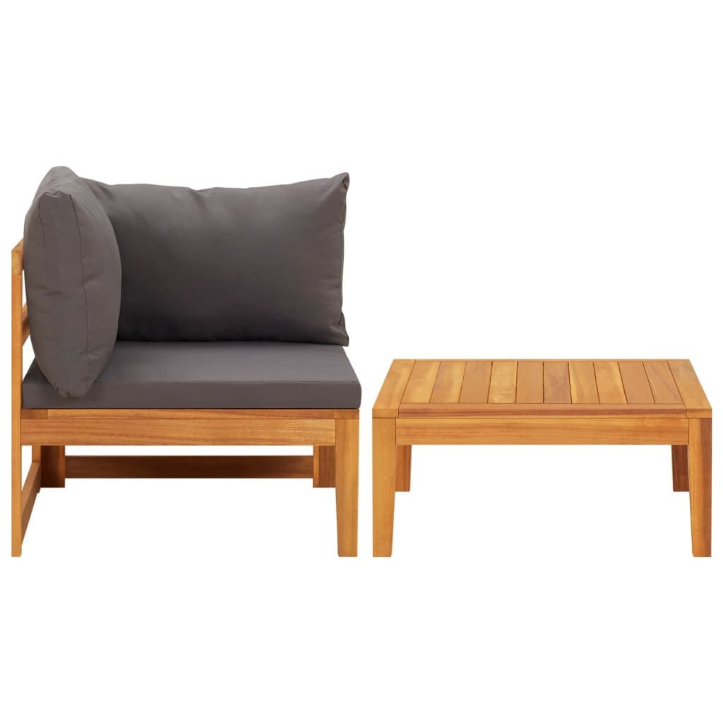 vidaXL Sofaelement 2-tlg. Garten-Lounge-Set mit Dunkelgrauen günstig online kaufen