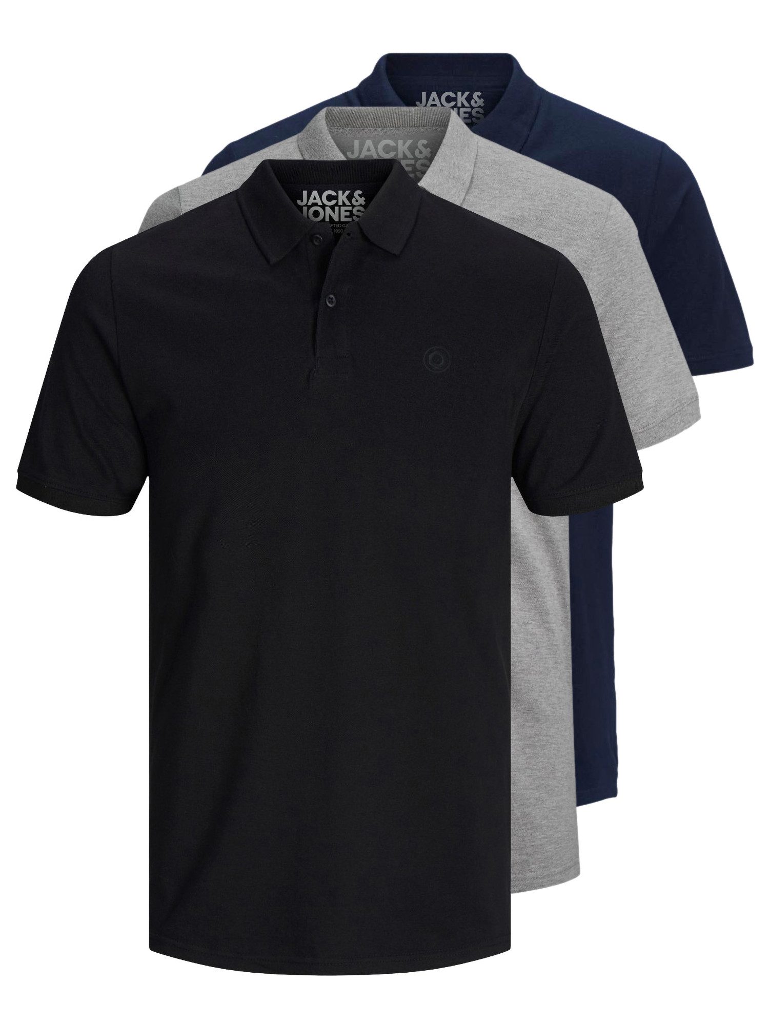 Jack & Jones Poloshirt Basic (3-tlg., 3er Pack) slimfit / figurbetont geschnitten