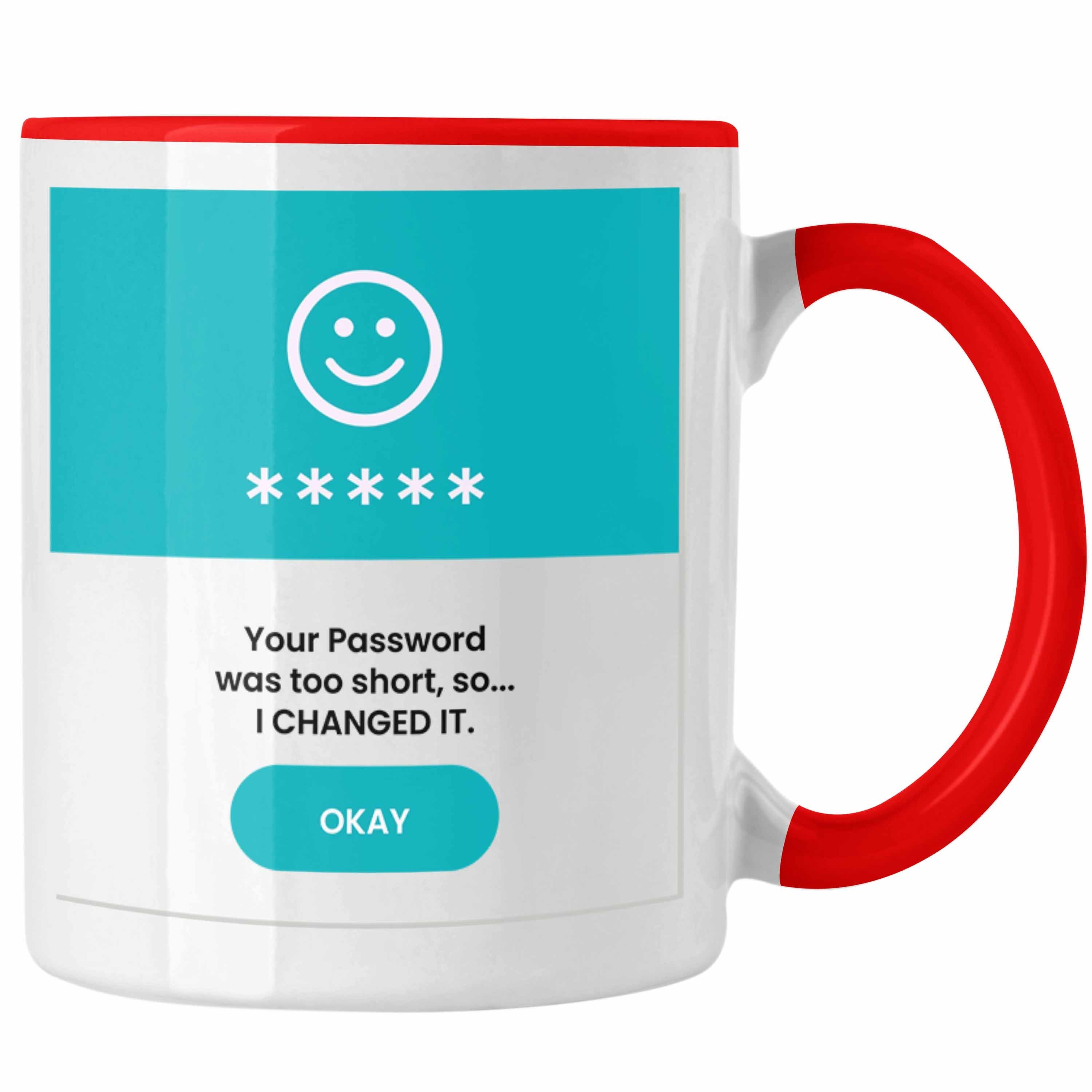 Geschenk Rot P Tasse Hacker Zu Hacking Passwort Tasse IT Kurz War Techniker Dein Trendation