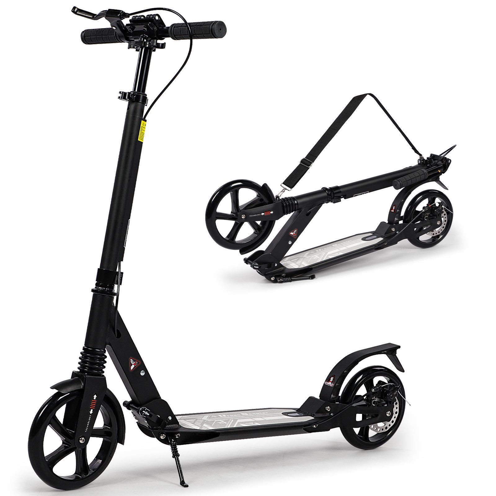 H.yeed Tretroller Kickscooter für Kinder ab 8–12 Jahren, mit Scheibenbremsen, Cityroller für Erwachsene mit Stoßdämpfung