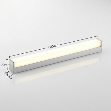 Lindby Wandleuchte Klea, LED-Leuchtmittel fest verbaut, warmweiß, Modern, Aluminium, Kunststoff, weiß, chrom, 1 flammig, inkl.
